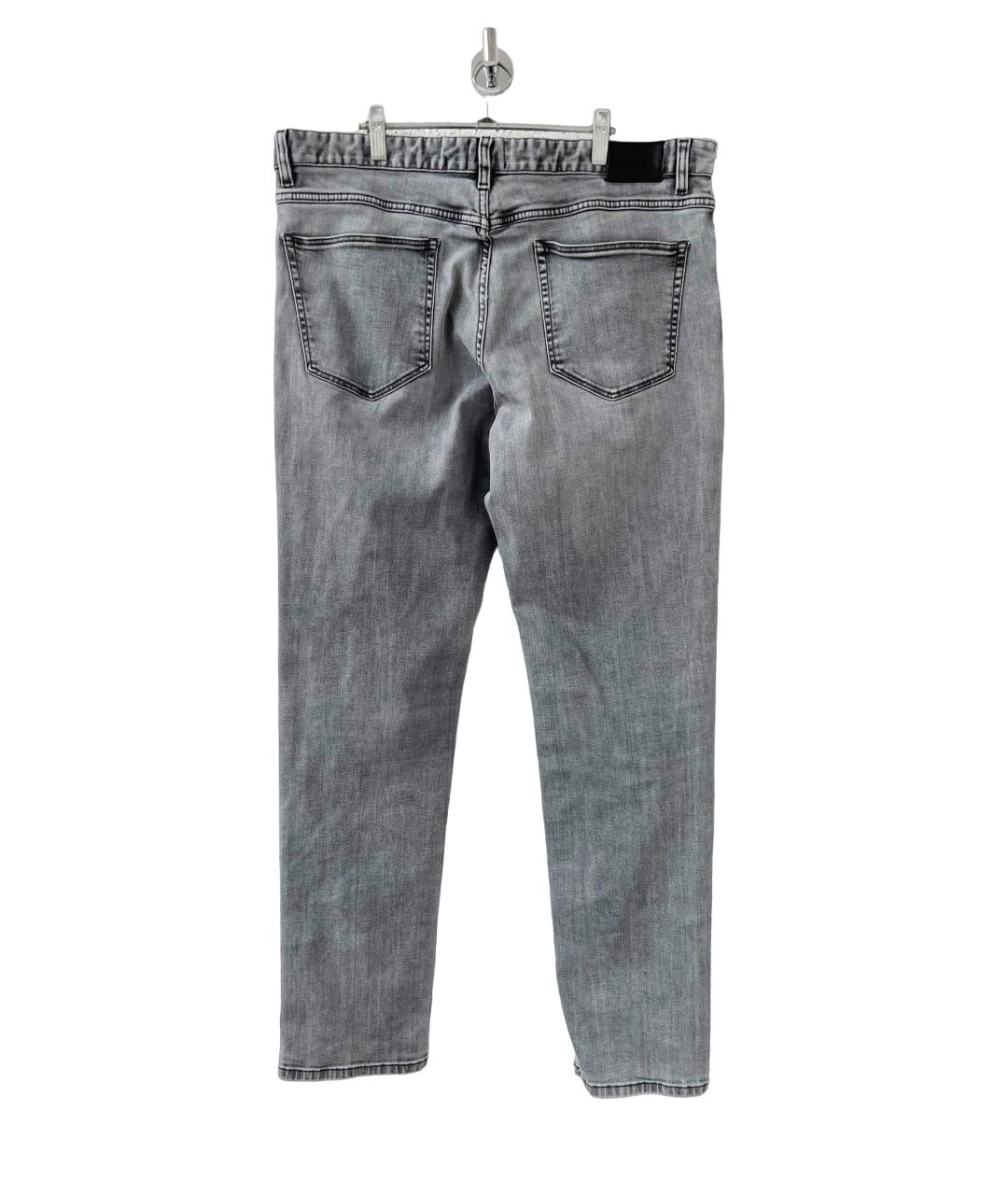 ERMENEGILDO ZEGNA Серые хлопко-эластановые прямые джинсы, фото 2