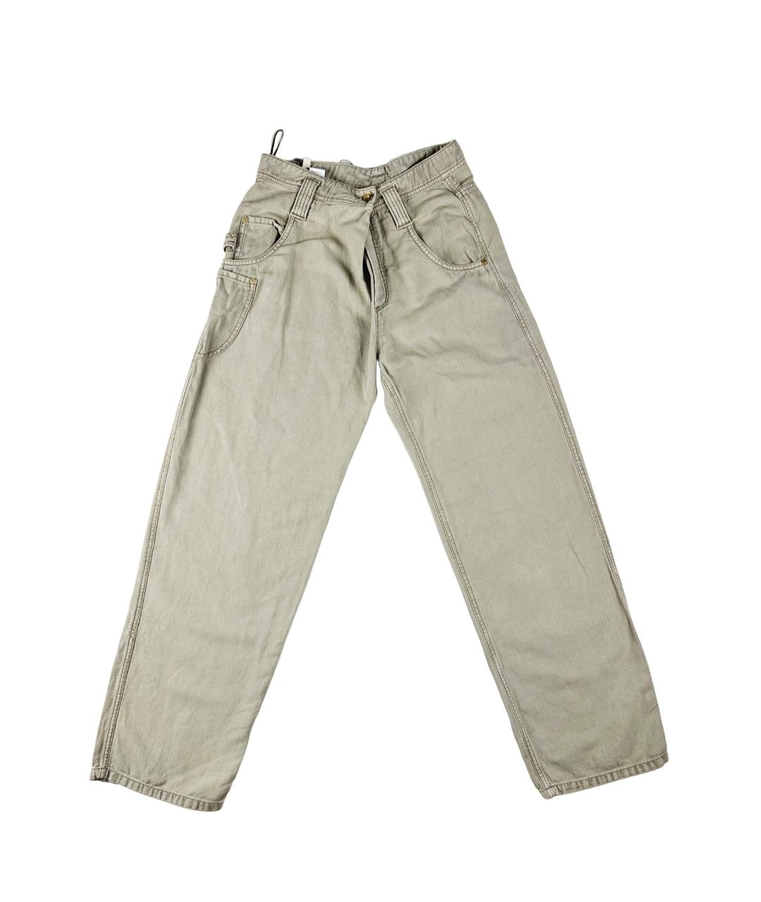 BRUNELLO CUCINELLI Бежевые брюки широкие, фото 8