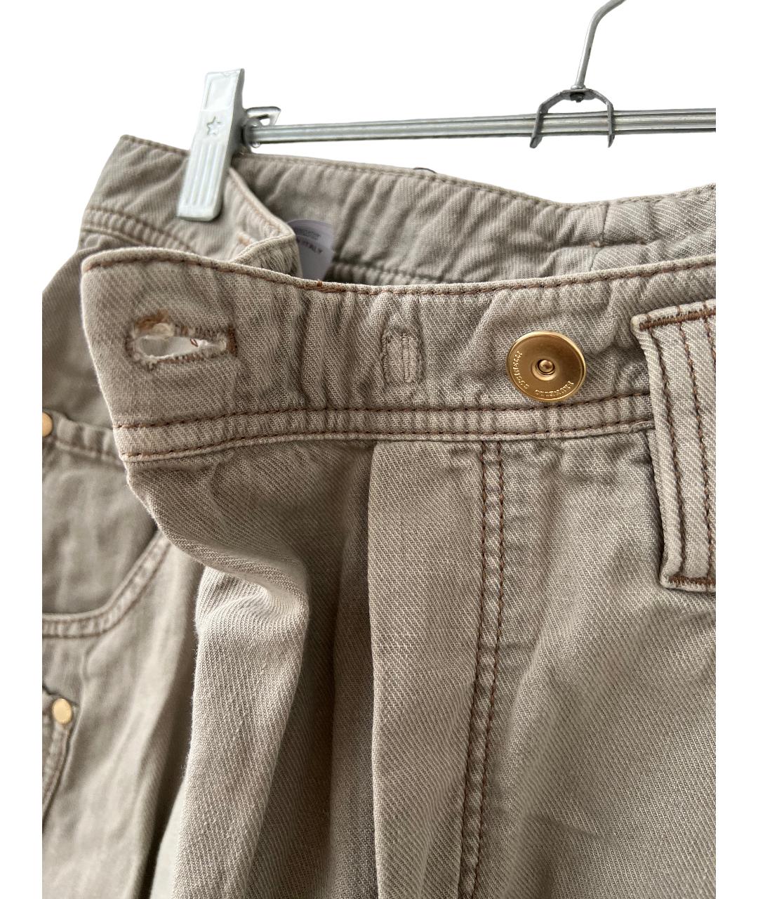 BRUNELLO CUCINELLI Бежевые брюки широкие, фото 5