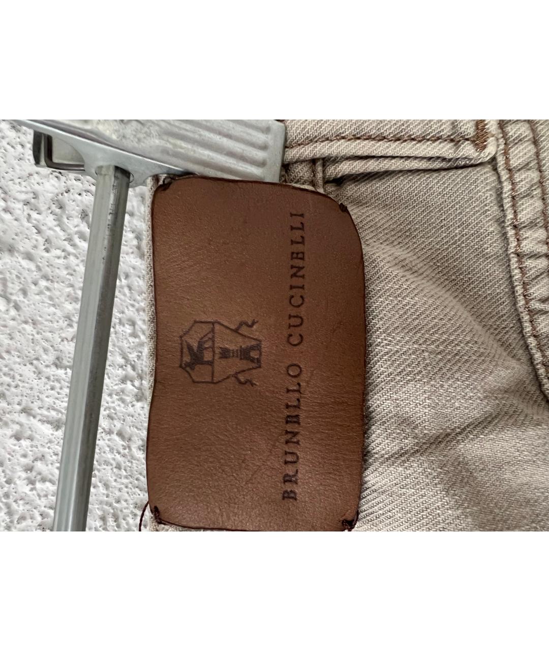 BRUNELLO CUCINELLI Бежевые брюки широкие, фото 3