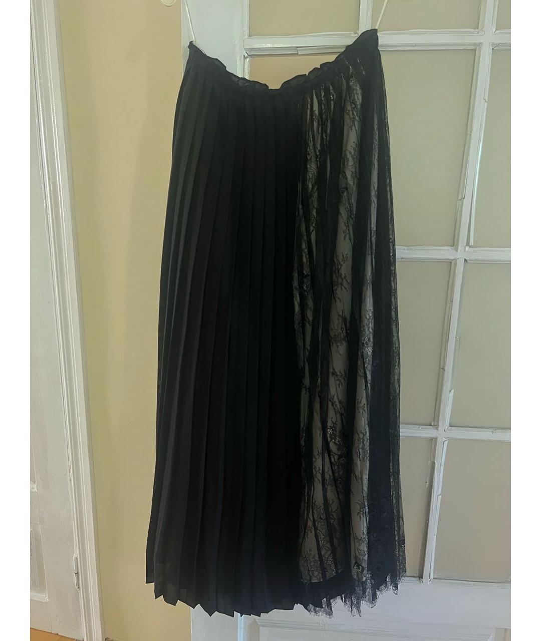 TWIN-SET Черная кружевная юбка макси, фото 5