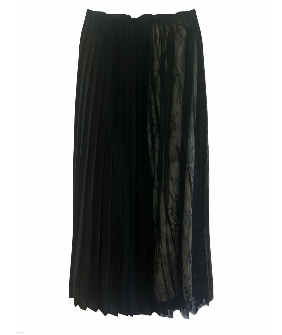 TWIN-SET Черная кружевная юбка макси, фото 1