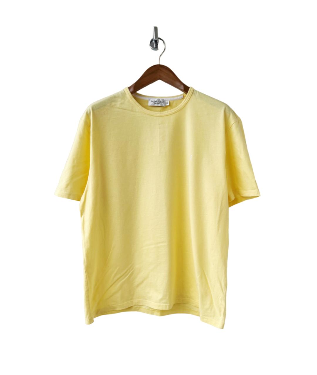 SAINT LAURENT Желтая хлопковая футболка, фото 5