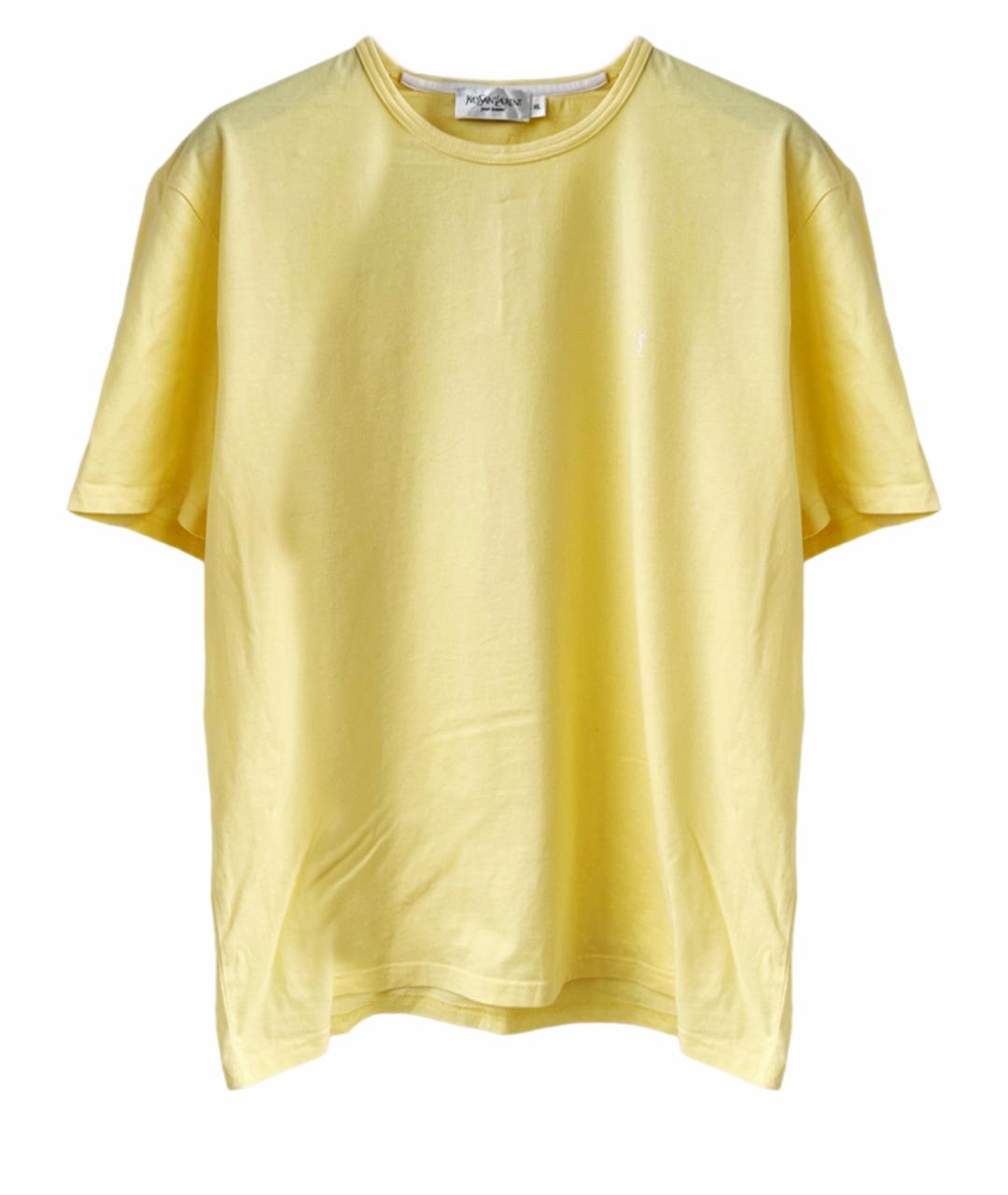 SAINT LAURENT Желтая хлопковая футболка, фото 1