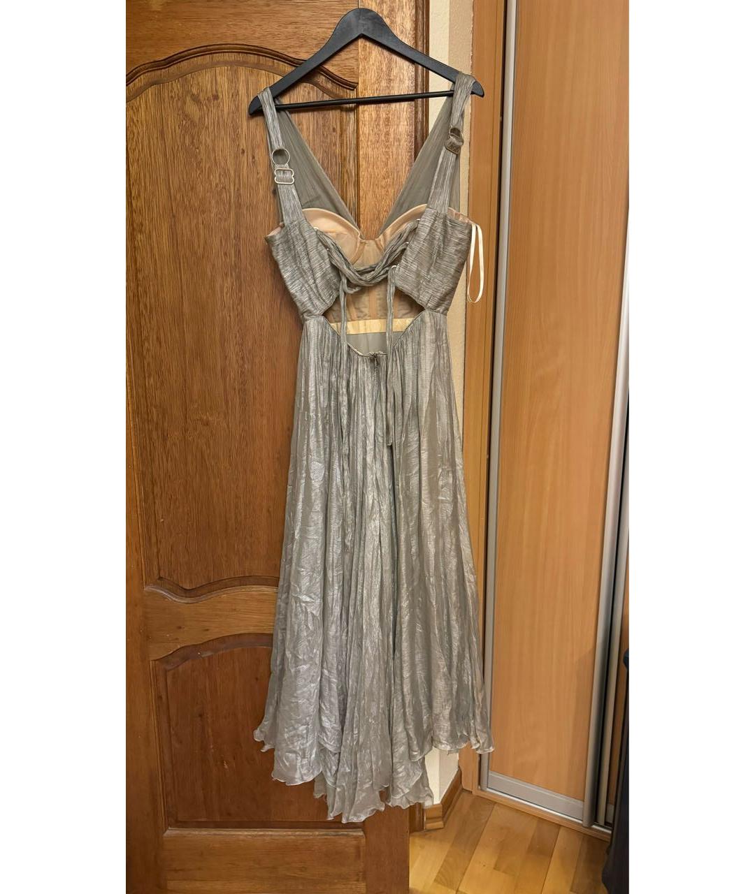 MARIA LUCIA HOHAN Серебряное полиамидовое коктейльное платье, фото 2