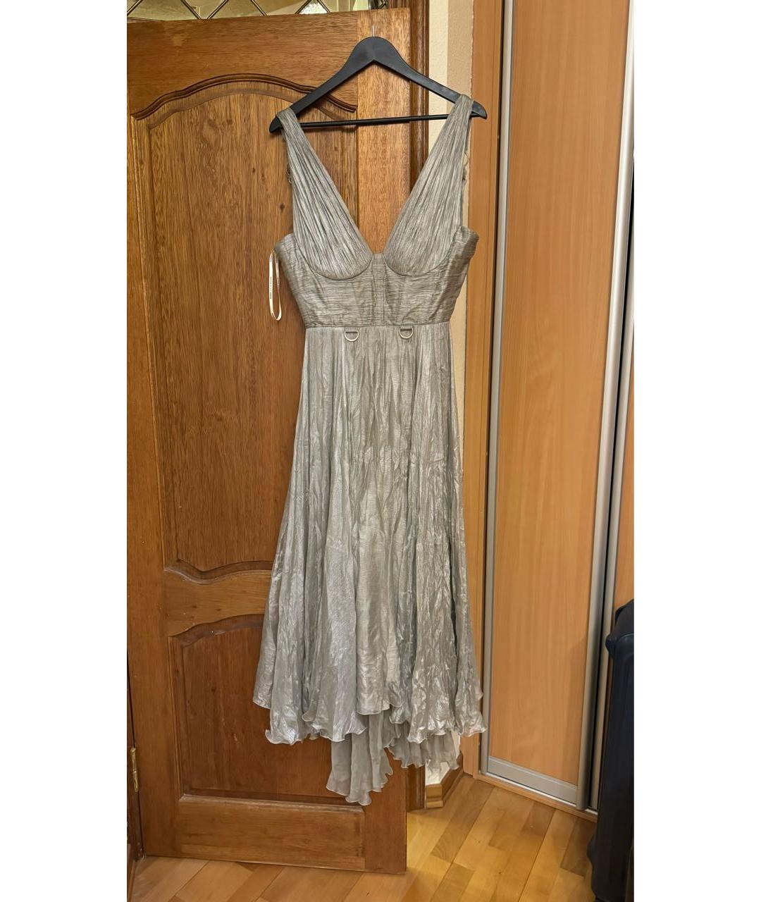 MARIA LUCIA HOHAN Серебряное полиамидовое коктейльное платье, фото 5