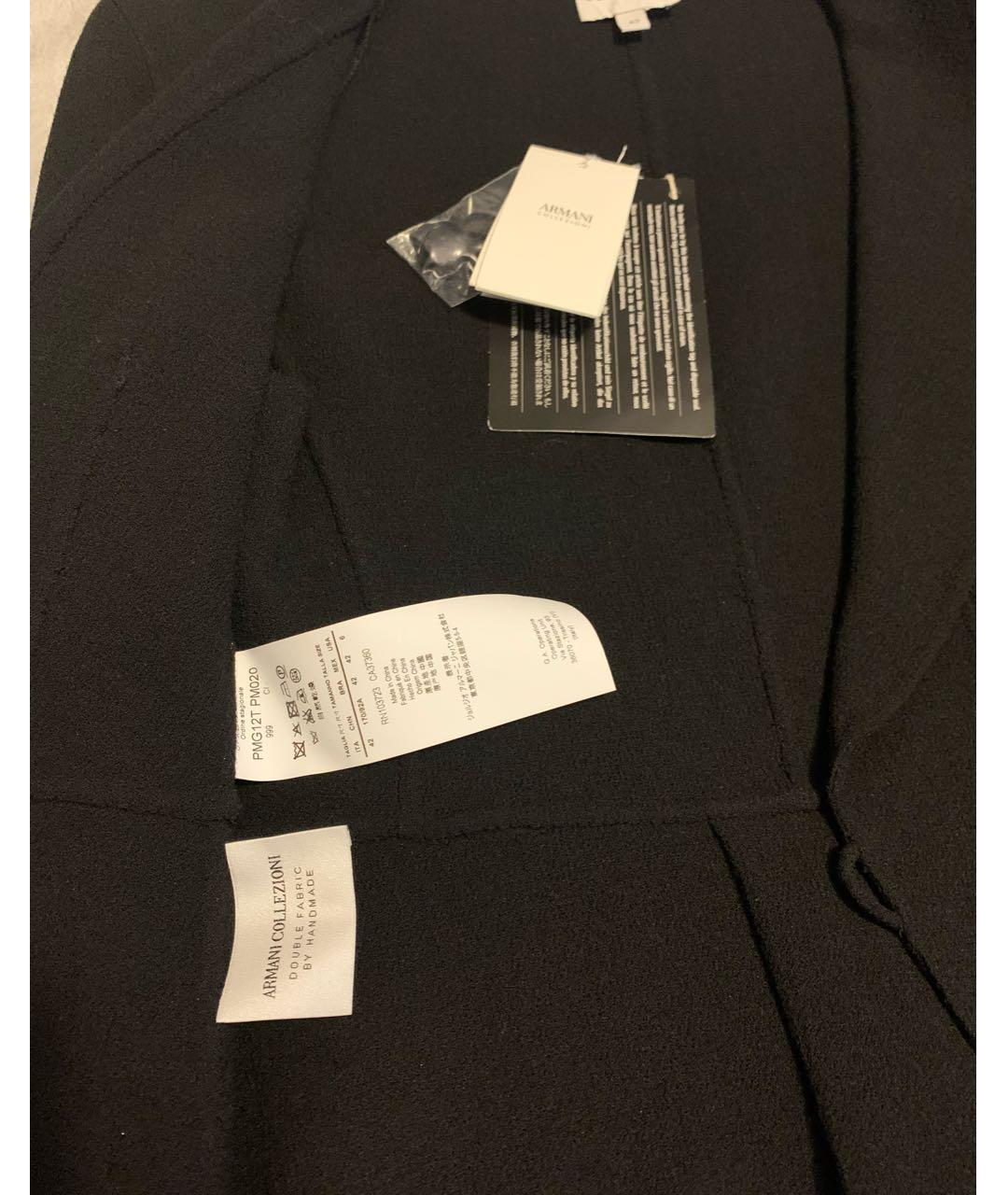 ARMANI COLLEZIONI Черный шерстяной жакет/пиджак, фото 5