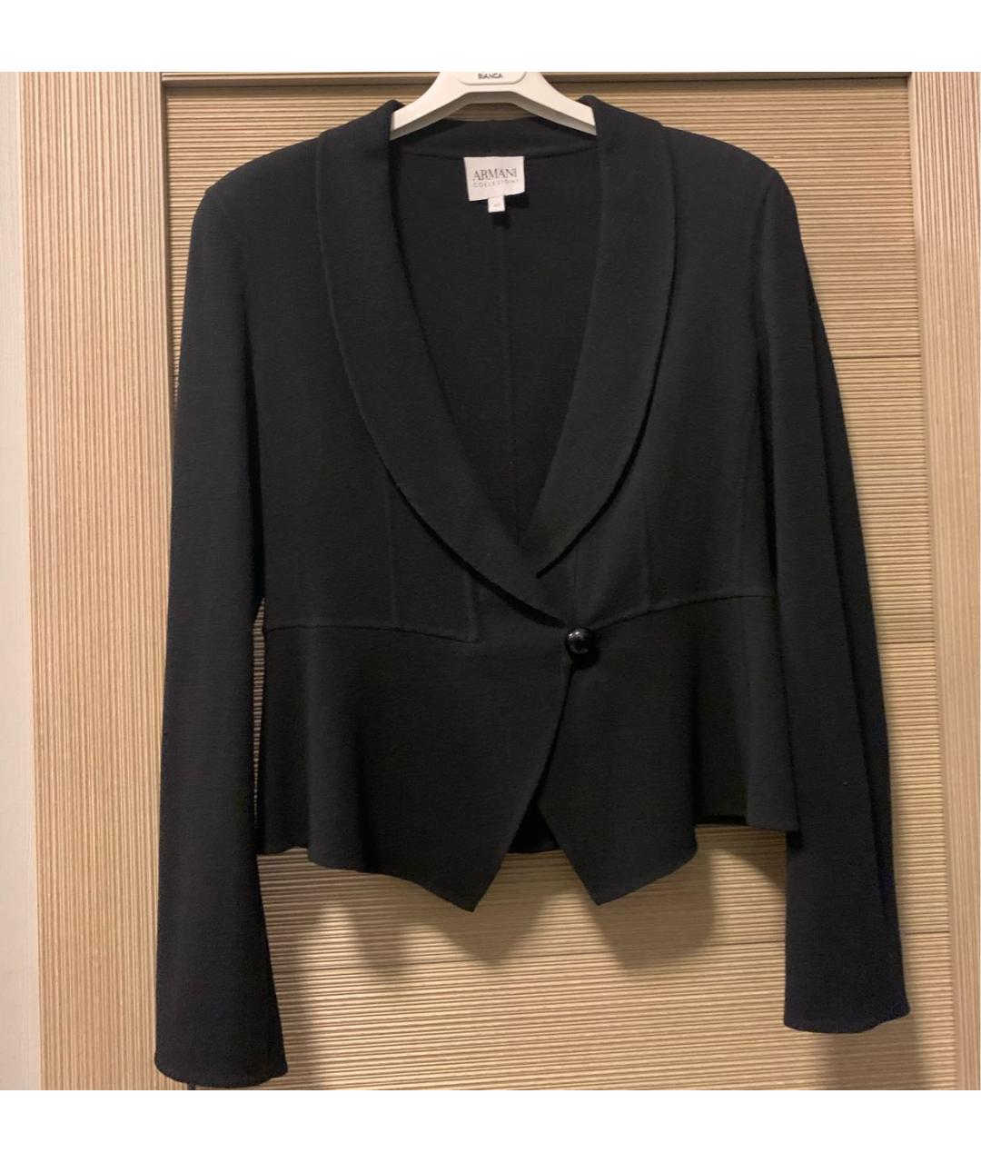 ARMANI COLLEZIONI Черный шерстяной жакет/пиджак, фото 9