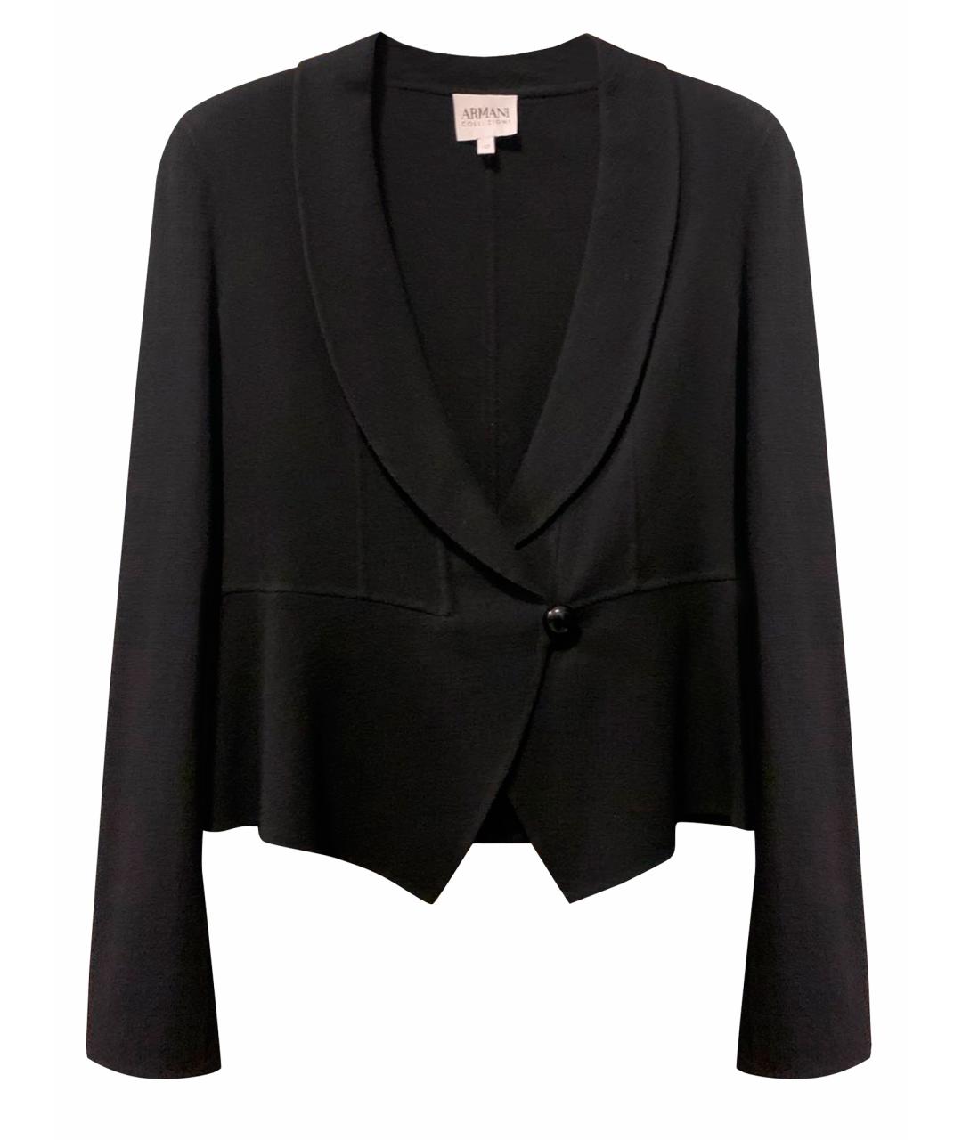 ARMANI COLLEZIONI Черный шерстяной жакет/пиджак, фото 1