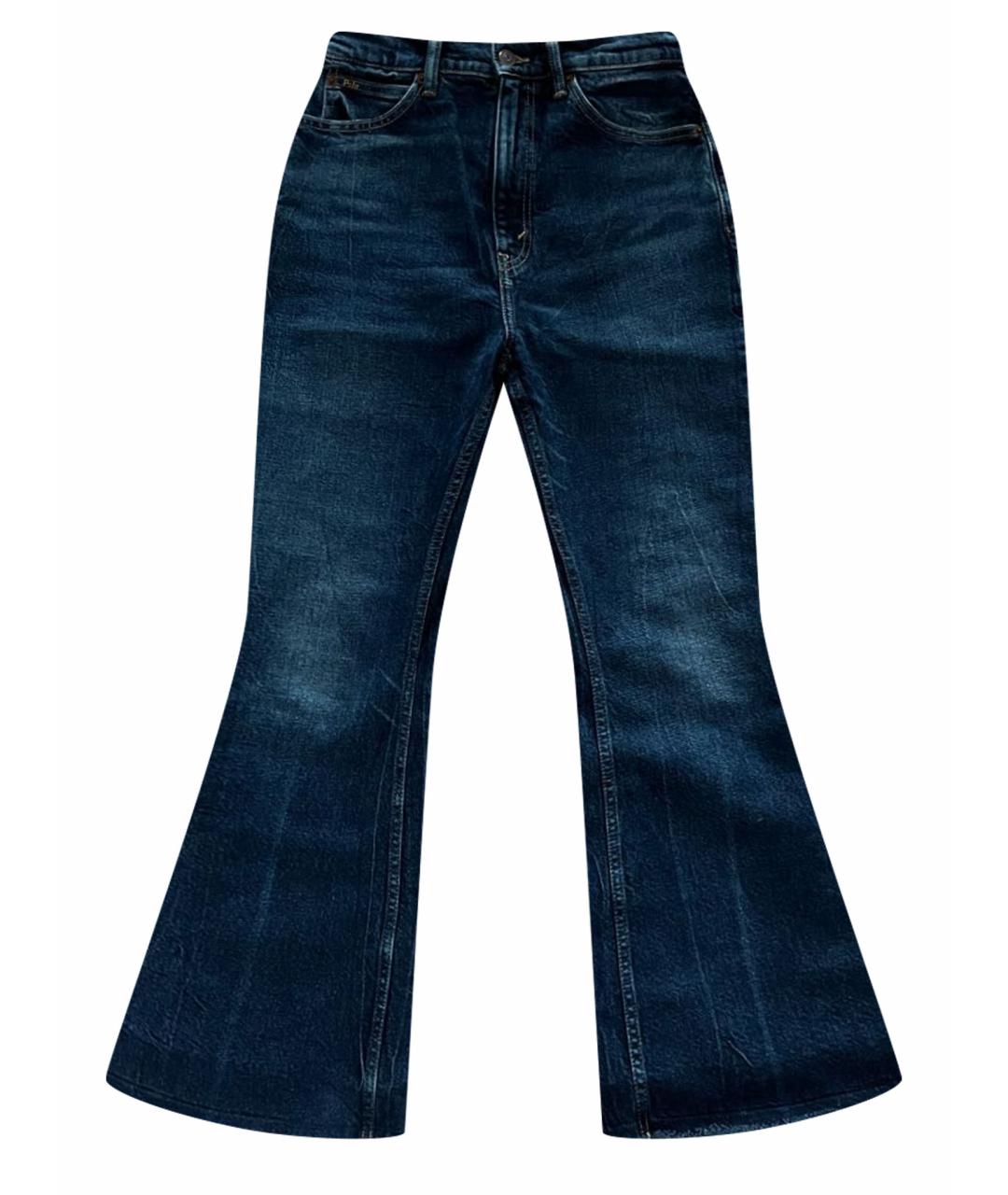 POLO RALPH LAUREN Темно-синие хлопко-эластановые джинсы клеш, фото 1