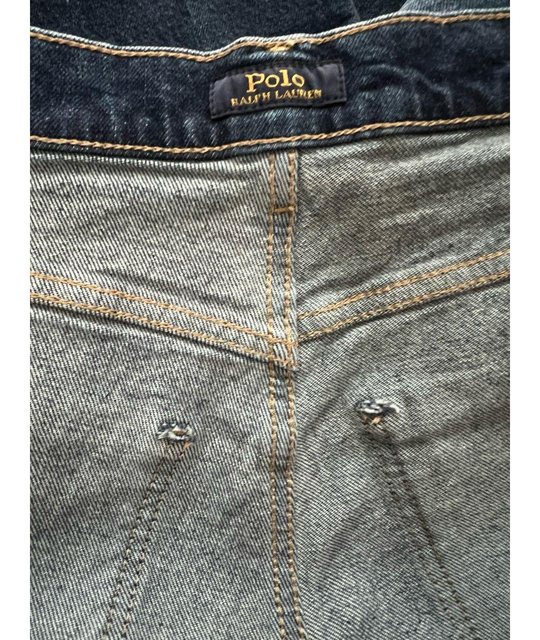 POLO RALPH LAUREN Темно-синие хлопко-эластановые джинсы клеш, фото 3