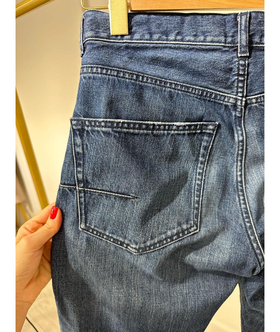 CHRISTIAN DIOR PRE-OWNED Синие хлопковые прямые джинсы, фото 5