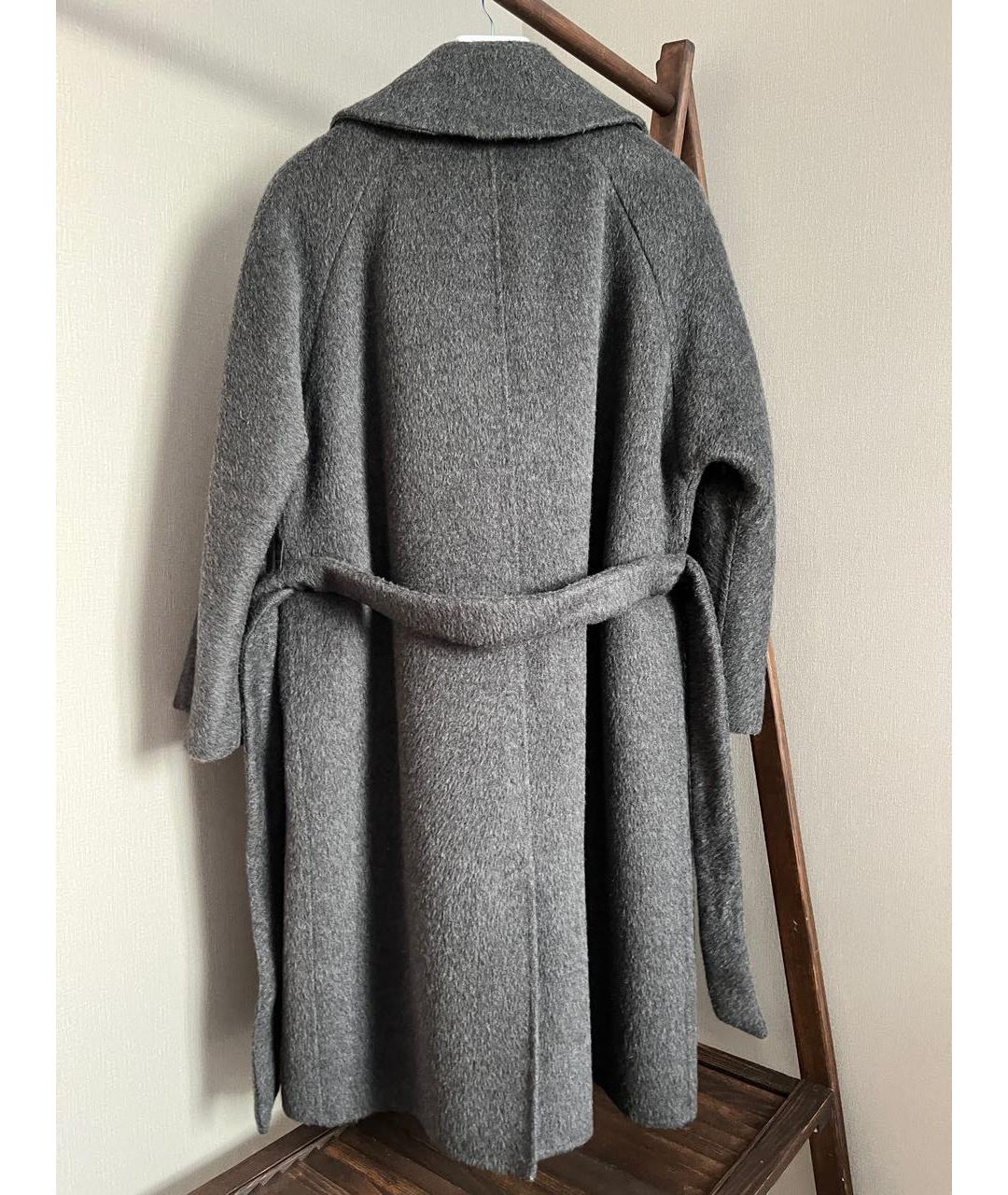 WEEKEND MAX MARA Антрацитовое шерстяное пальто, фото 2
