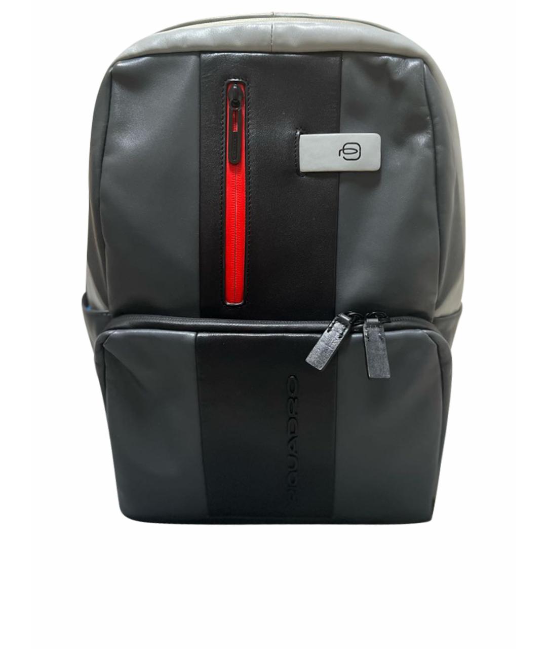 PIQUADRO Серый кожаный рюкзак, фото 1