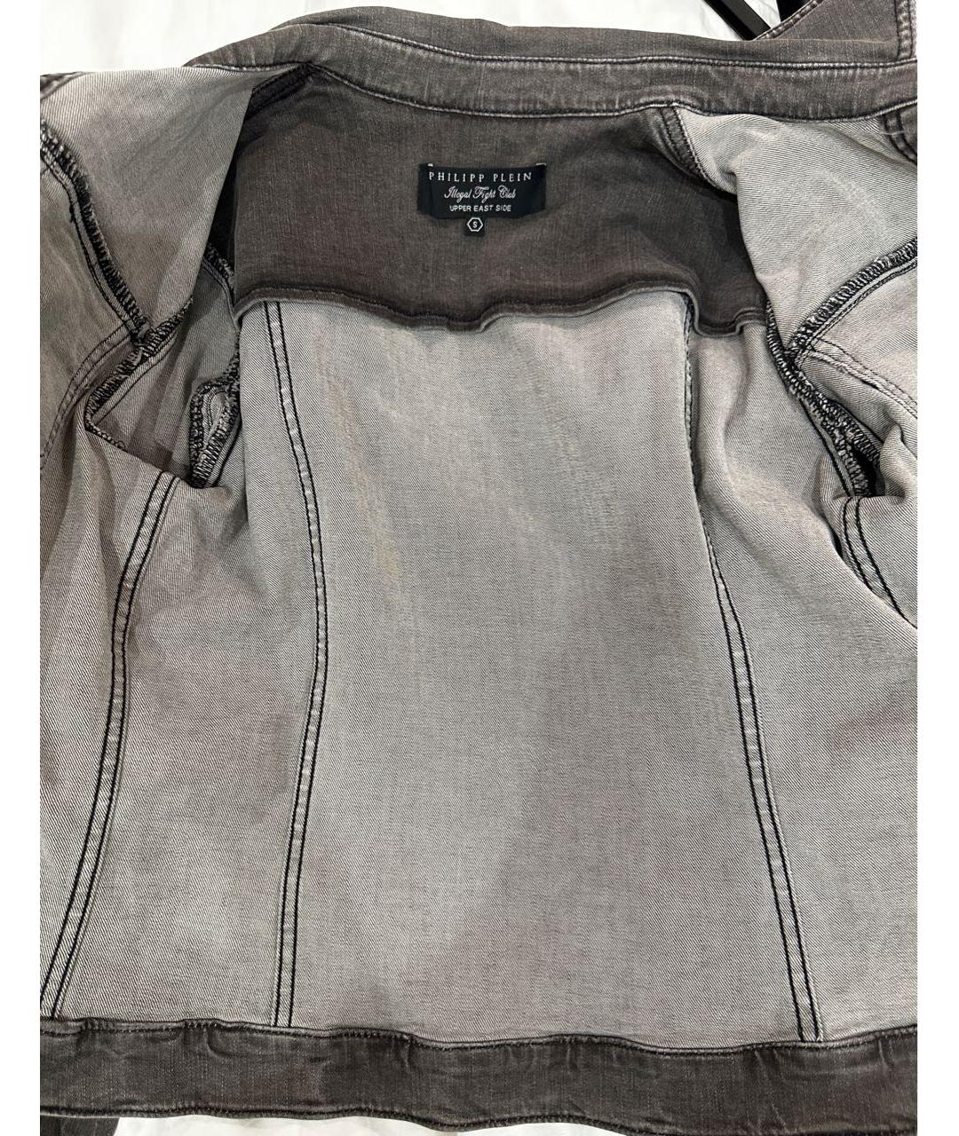 PHILIPP PLEIN Антрацитовая хлопко-эластановая куртка, фото 8