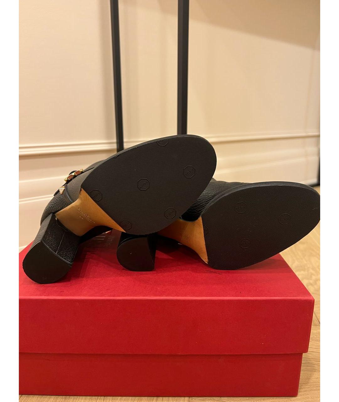 VALENTINO Черные кожаные ботинки, фото 4