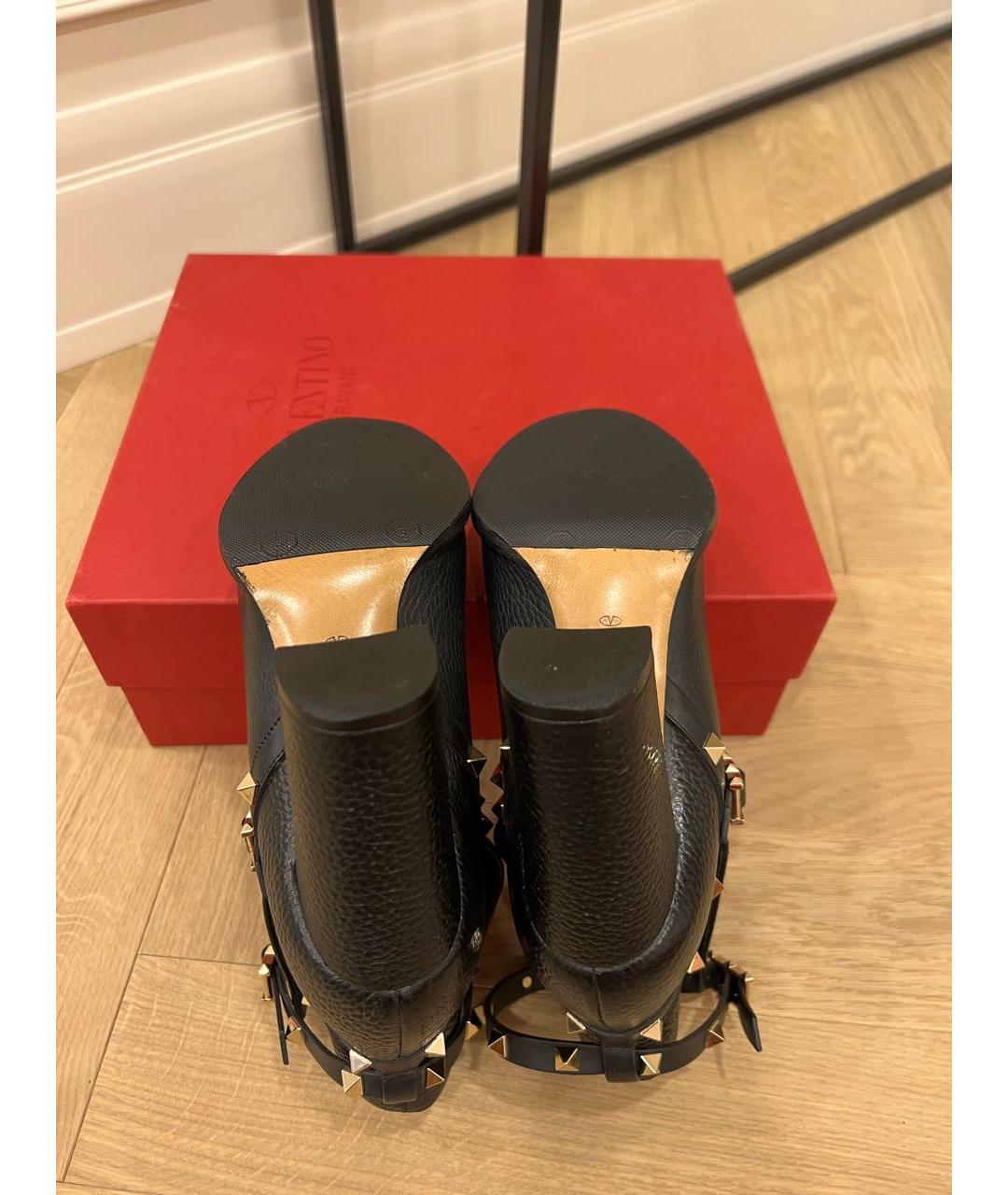 VALENTINO Черные кожаные ботинки, фото 5