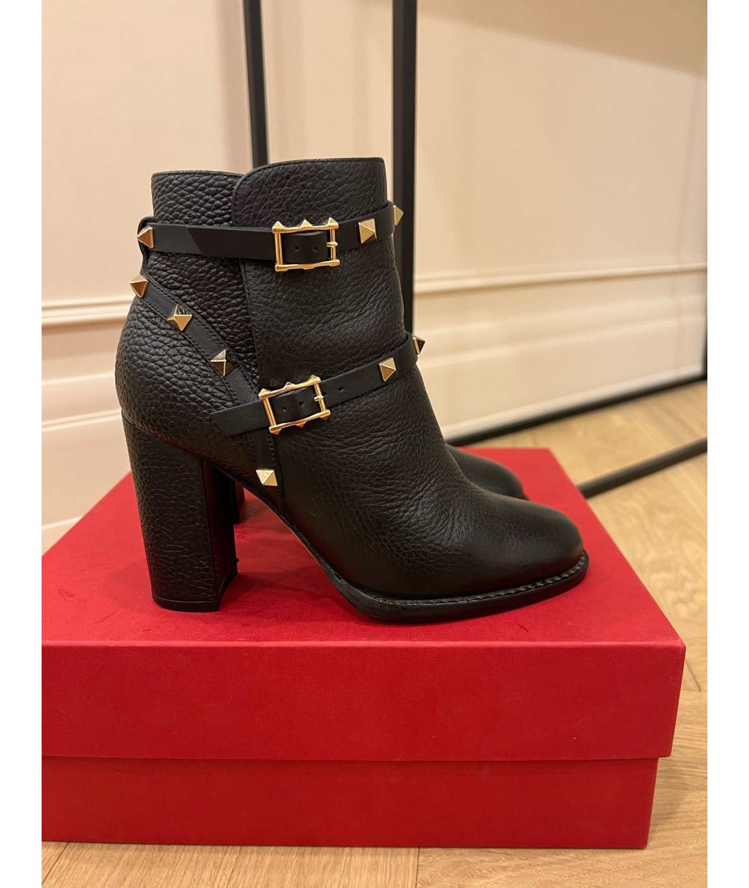 VALENTINO Черные кожаные ботинки, фото 6