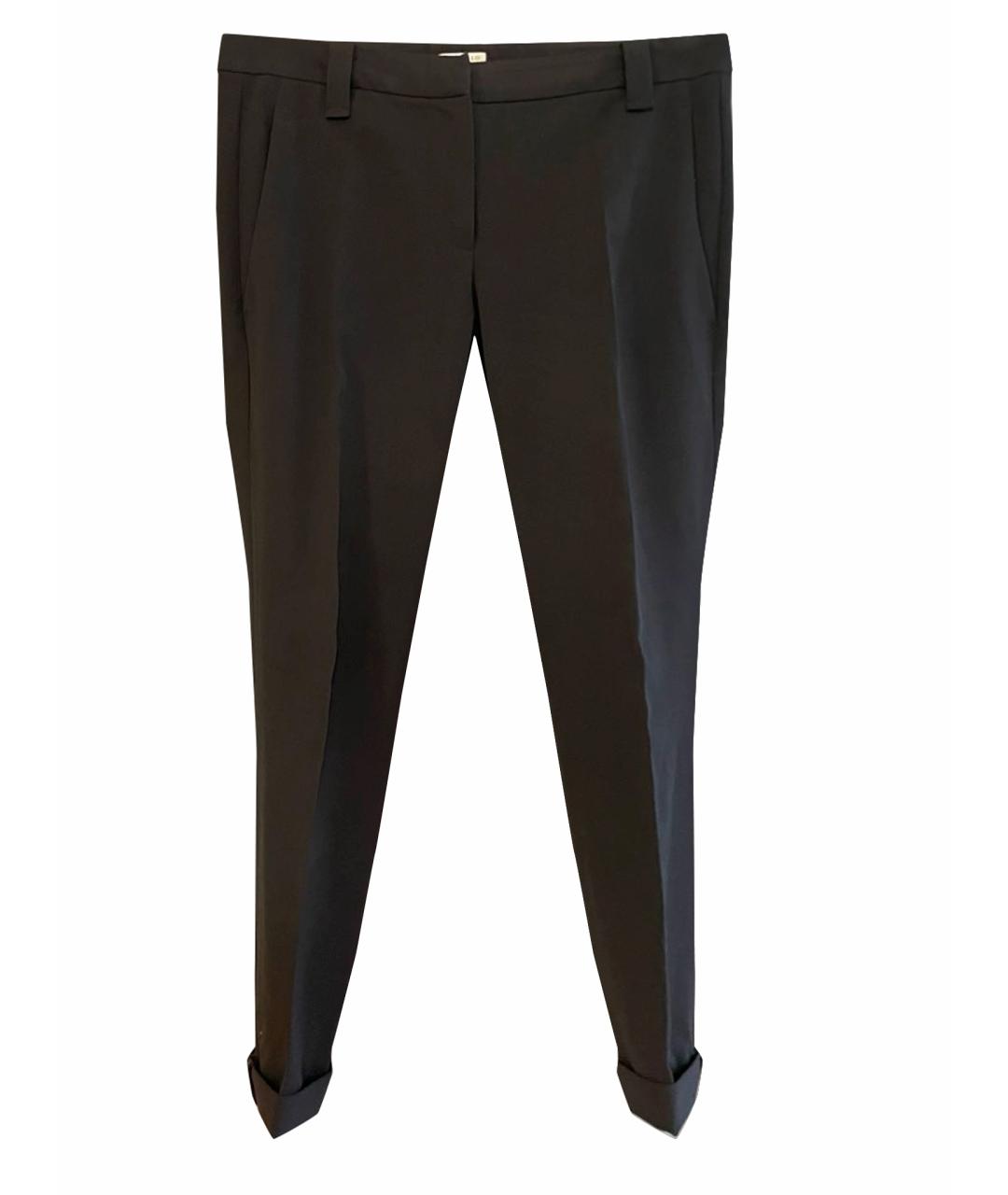 BRUNELLO CUCINELLI Черные шерстяные прямые брюки, фото 1