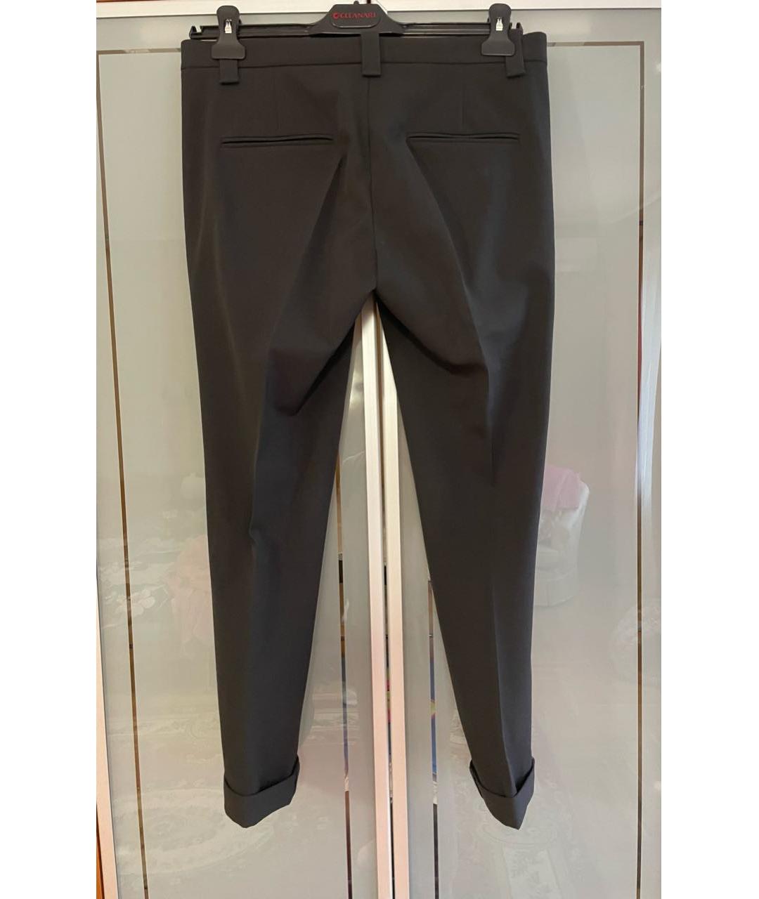 BRUNELLO CUCINELLI Черные шерстяные прямые брюки, фото 2