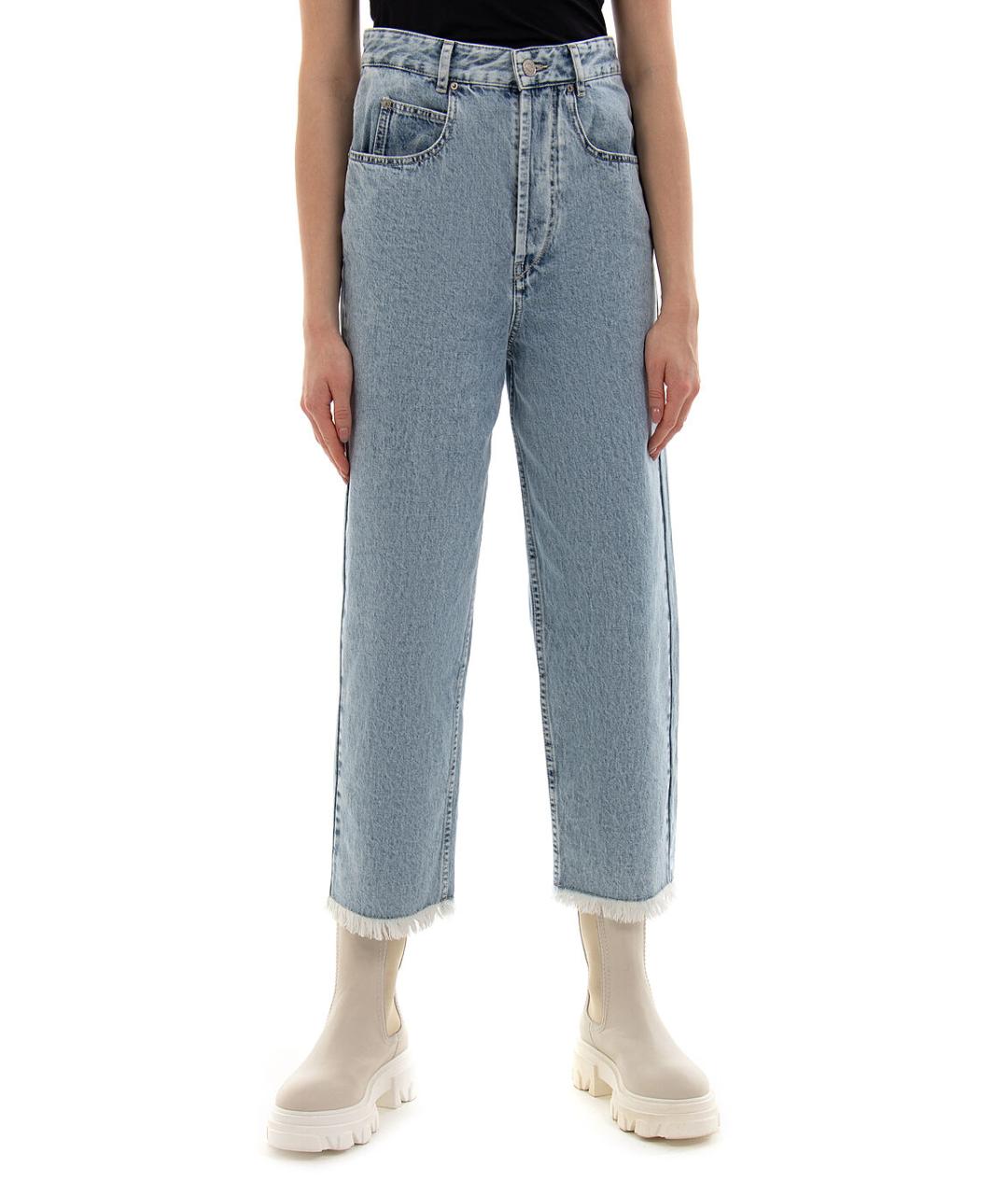 ISABEL MARANT Голубые хлопковые прямые джинсы, фото 3