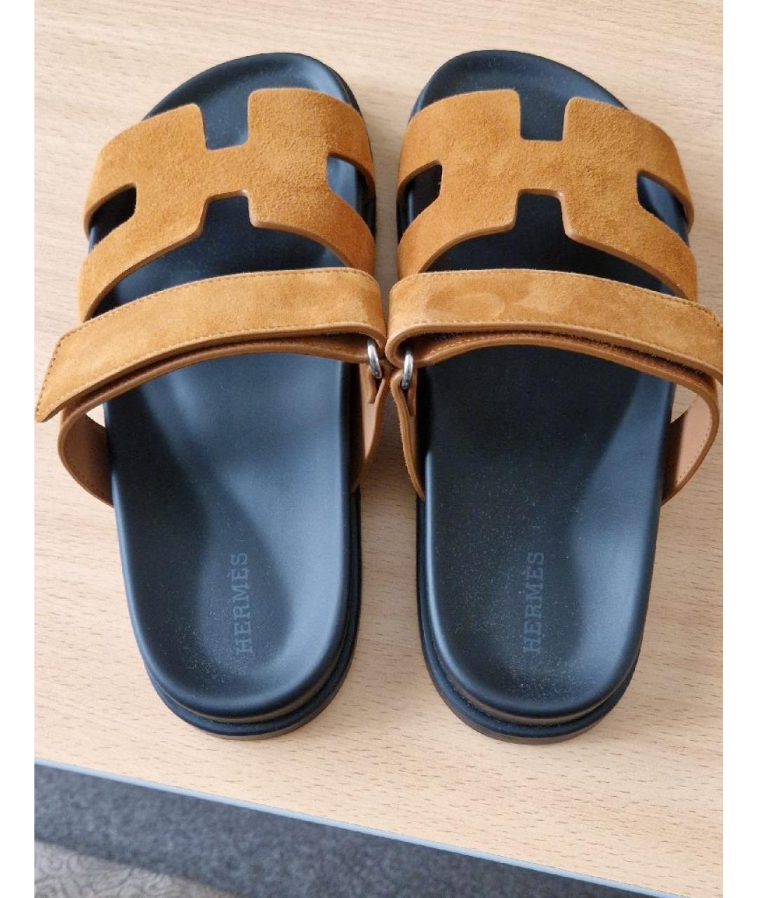 ラルフ HERMES maatee&sons auralee champion HERMES Коричневые замшевые шлепанцы для женщин – купить онлайн с