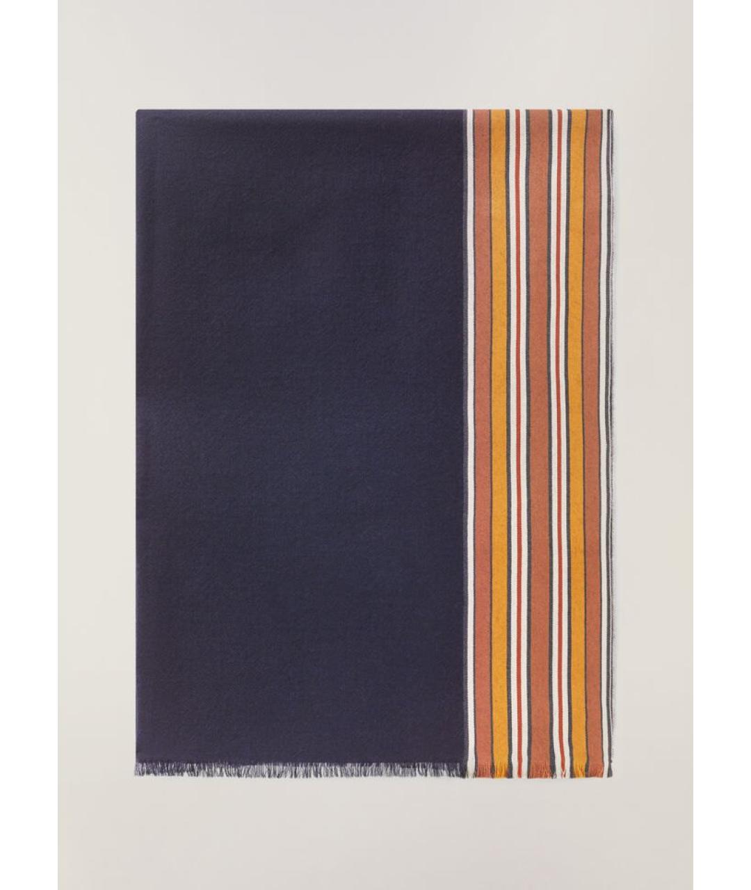 LORO PIANA Темно-синий шелковый шарф, фото 4