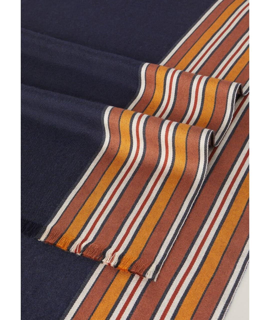 LORO PIANA Темно-синий шелковый шарф, фото 3