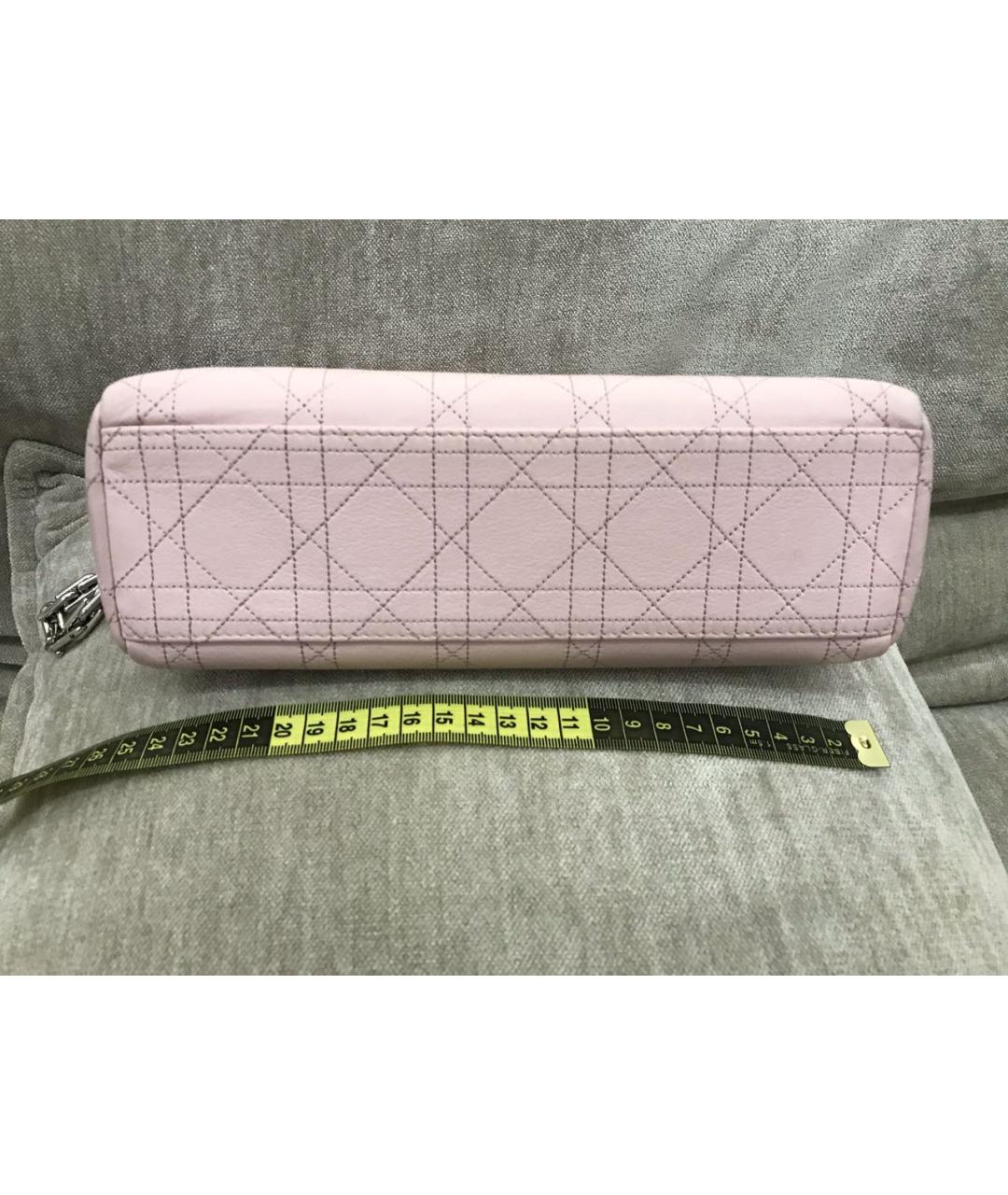 CHRISTIAN DIOR Розовая кожаная сумка через плечо, фото 7