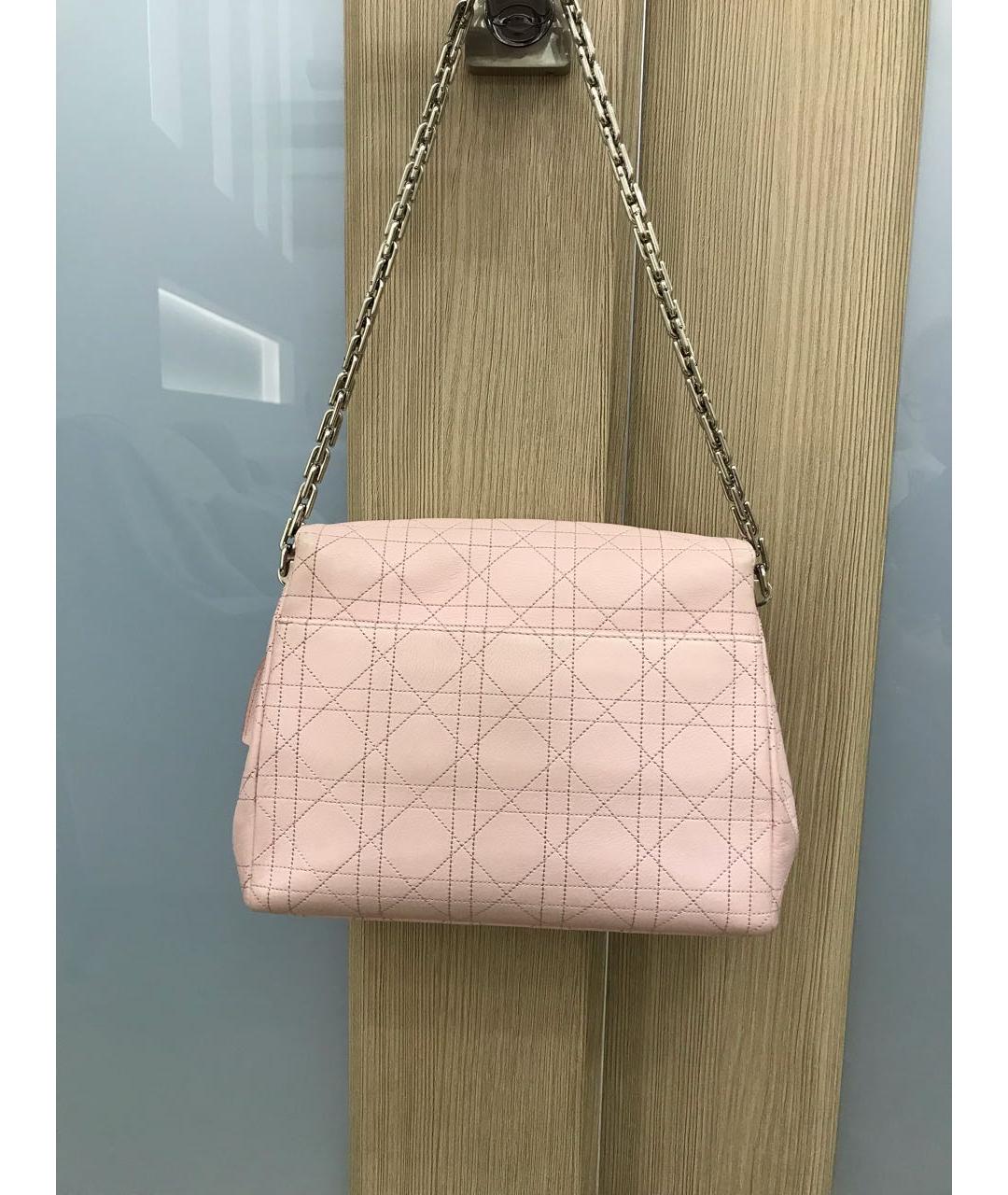 CHRISTIAN DIOR Розовая кожаная сумка через плечо, фото 3