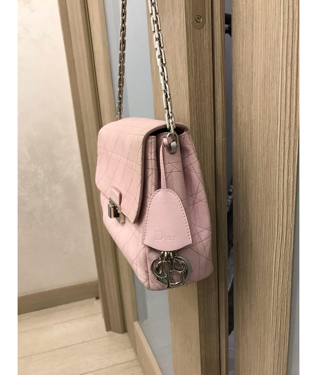 CHRISTIAN DIOR Розовая кожаная сумка через плечо, фото 2