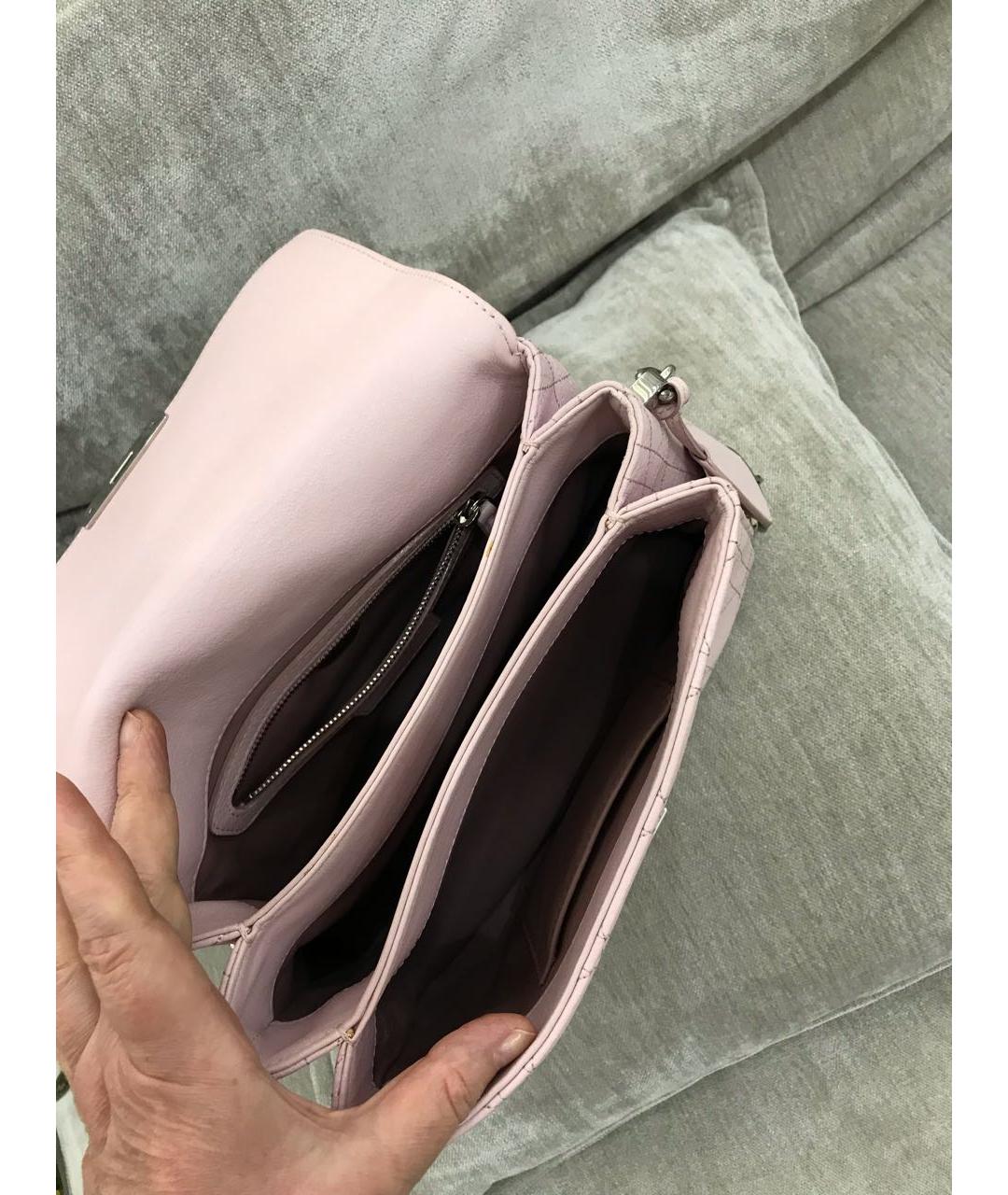CHRISTIAN DIOR Розовая кожаная сумка через плечо, фото 4