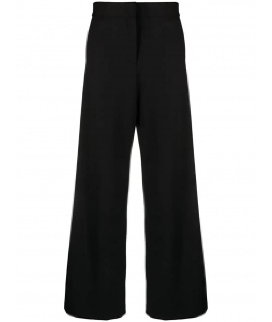 MSGM Черные шерстяные прямые брюки, фото 1