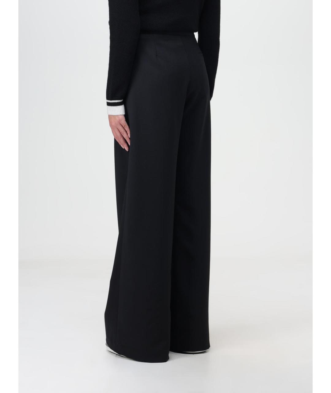 MSGM Черные шерстяные прямые брюки, фото 3