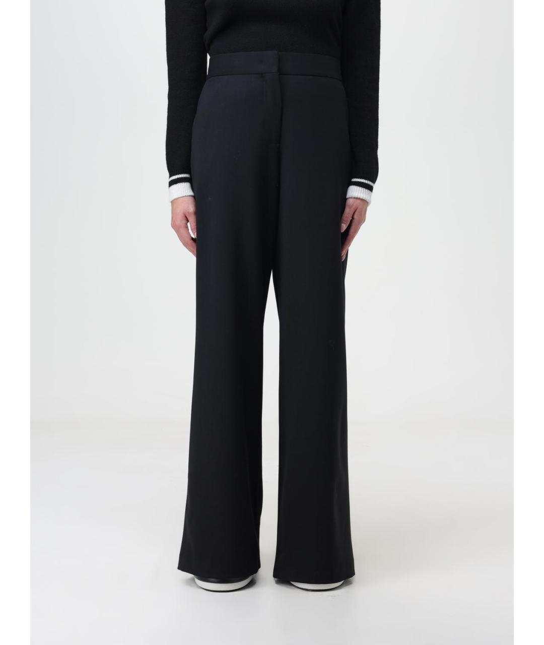 MSGM Черные шерстяные прямые брюки, фото 2