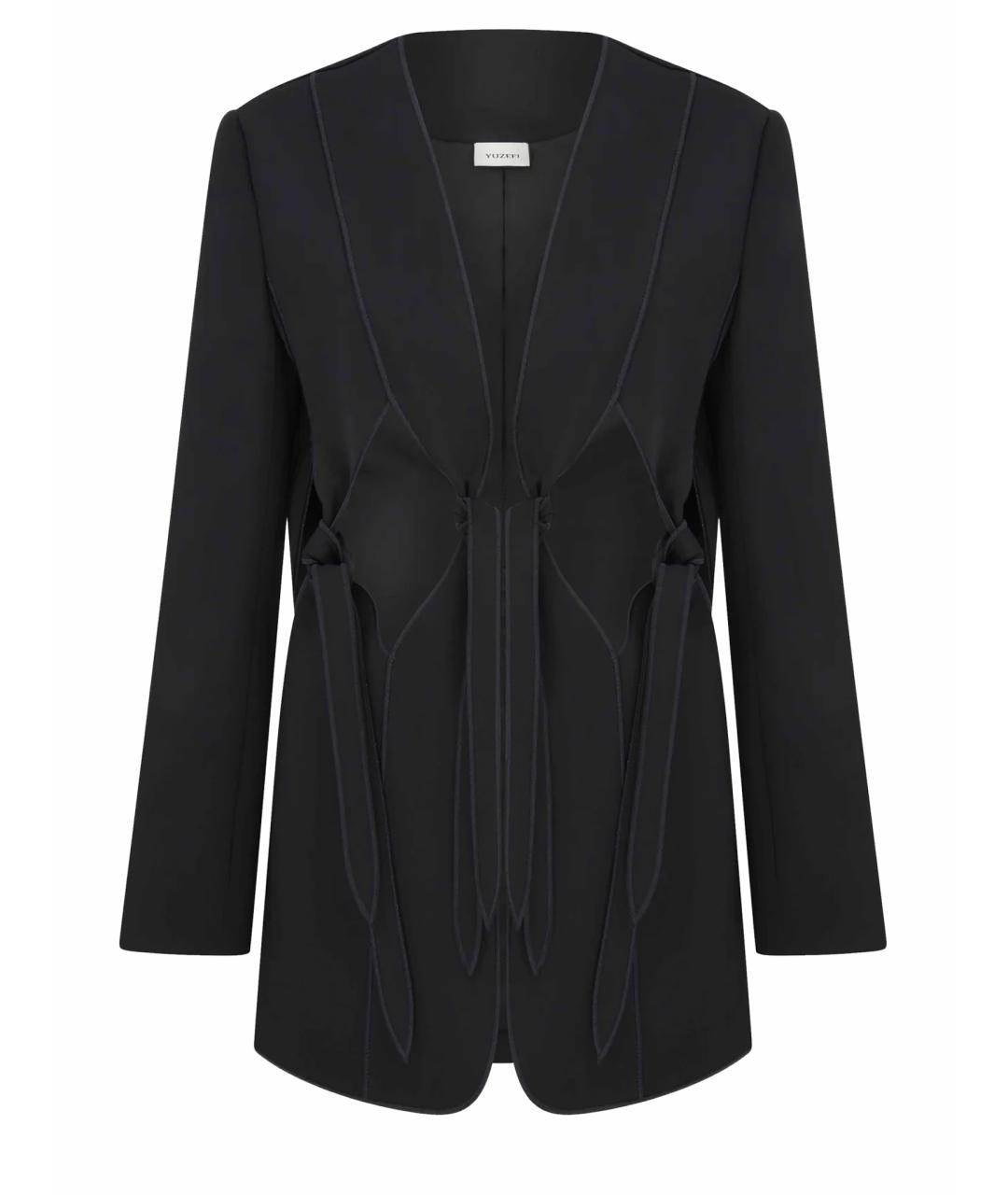 YUZEFI Черный полиэстеровый жакет/пиджак, фото 1
