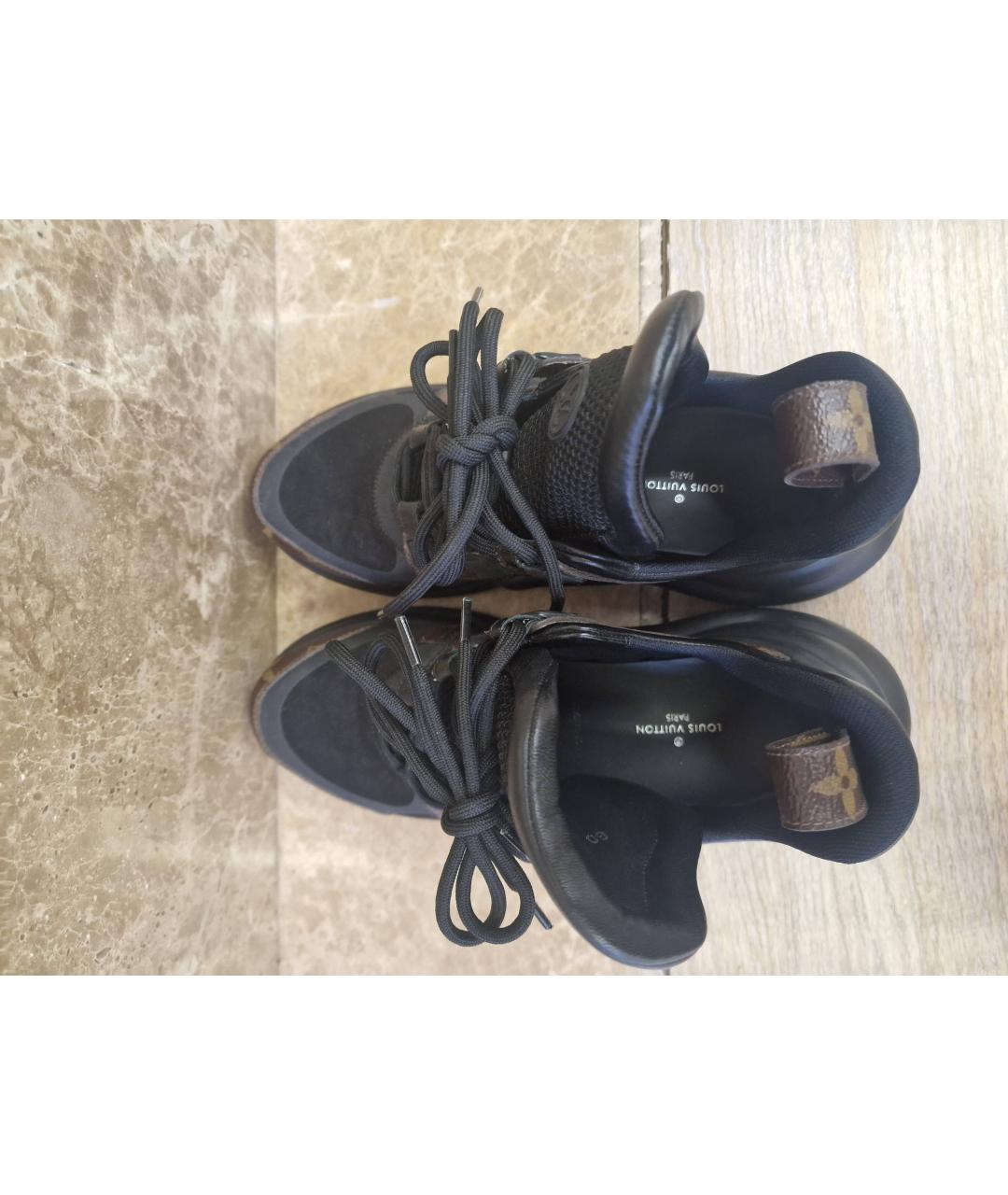 LOUIS VUITTON Коричневые кожаные кроссовки, фото 3