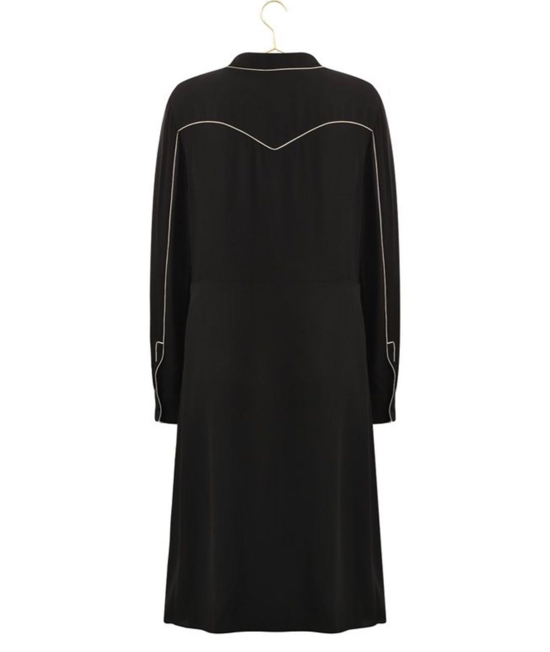 VALENTINO Черное шелковое повседневное платье, фото 3