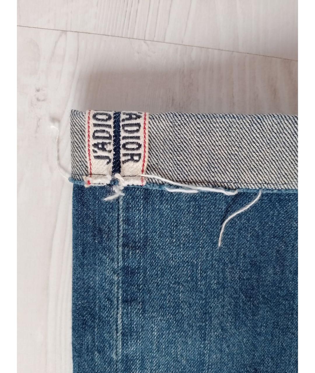 CHRISTIAN DIOR PRE-OWNED Синие хлопковые прямые джинсы, фото 3