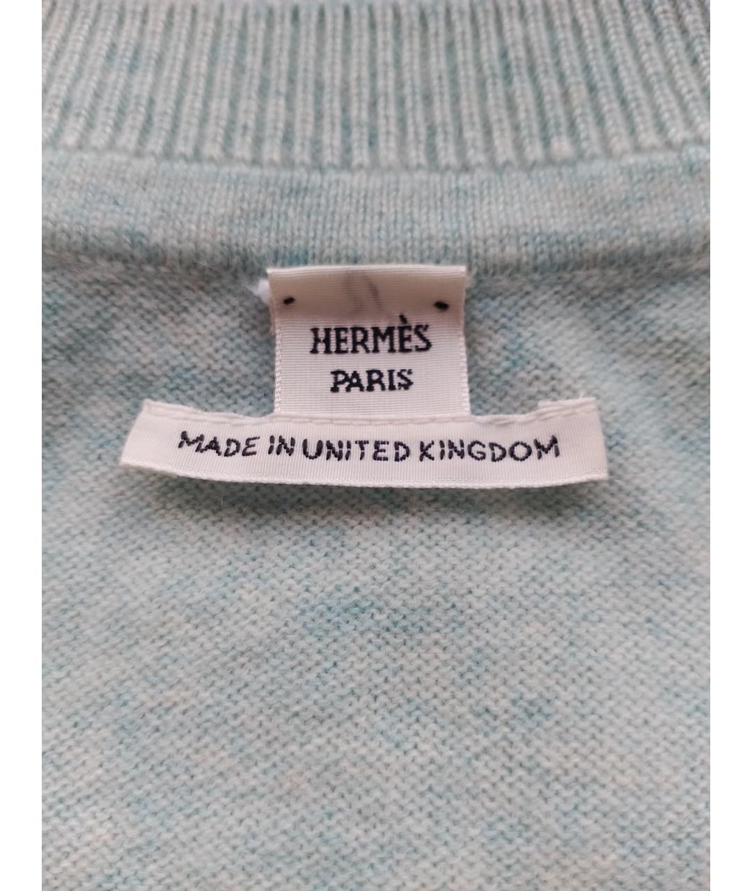 HERMES PRE-OWNED Голубой кашемировый джемпер / свитер, фото 4