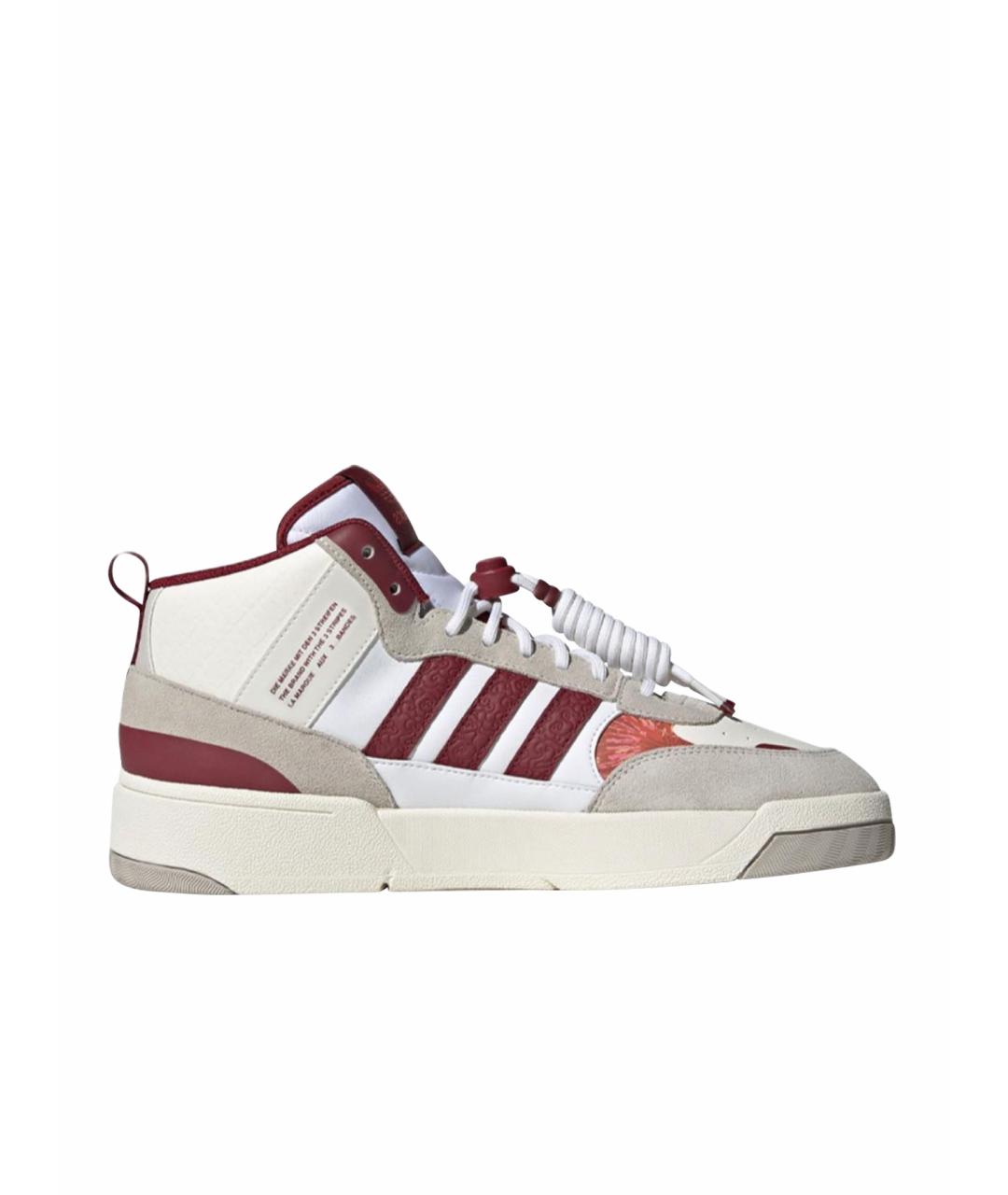 ADIDAS Бежевые кожаные высокие кроссовки / кеды, фото 1