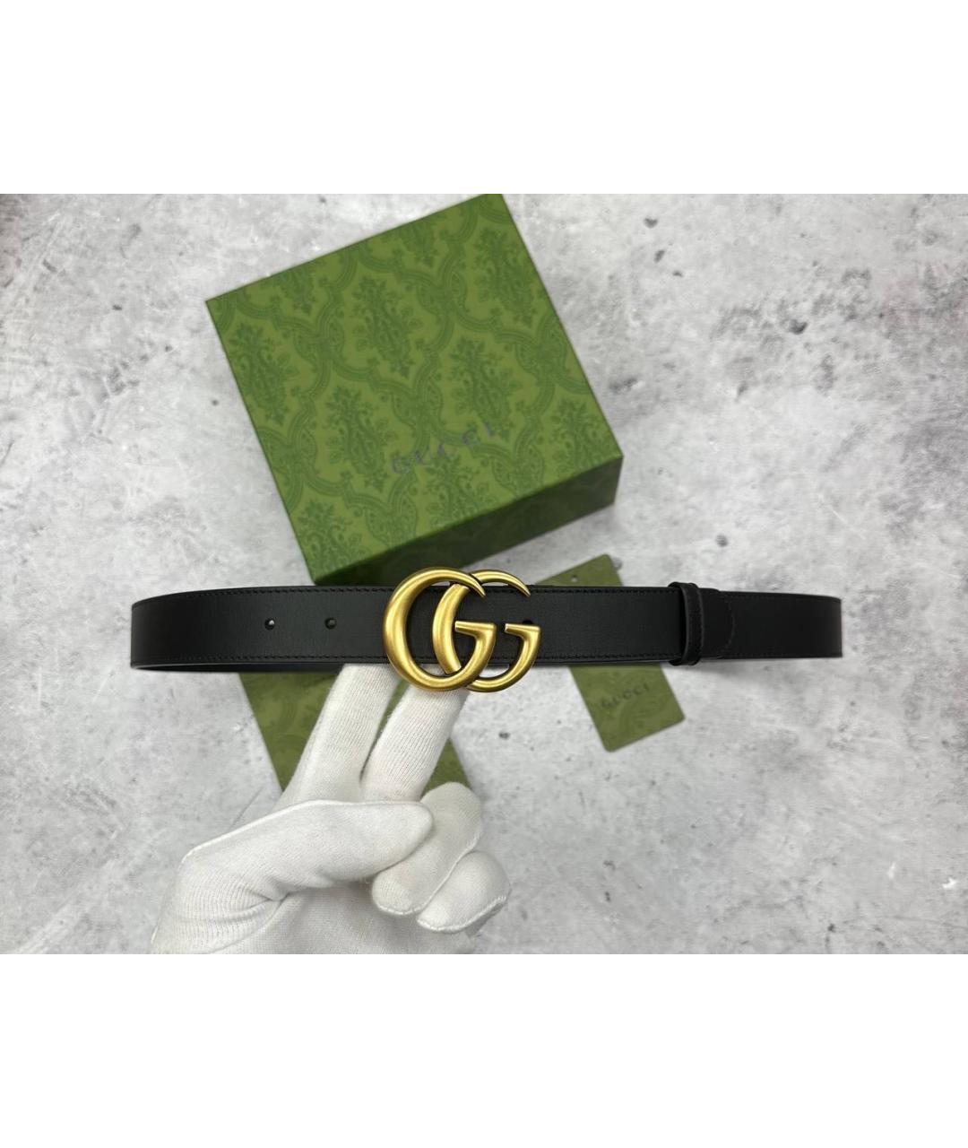 GUCCI Черный кожаный ремень, фото 3