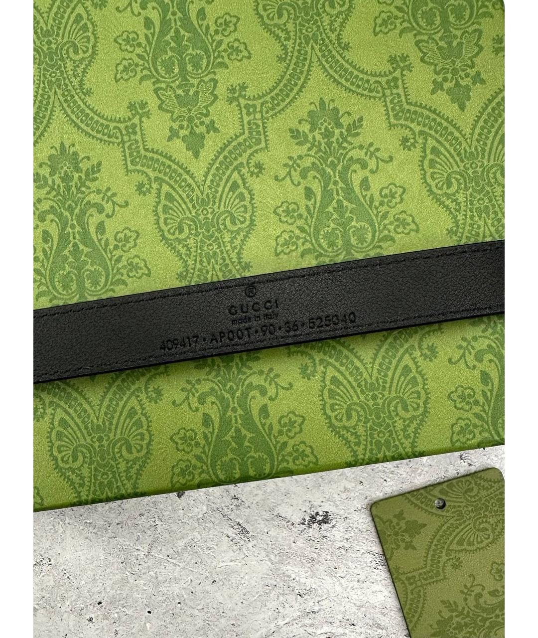 GUCCI Черный кожаный ремень, фото 4