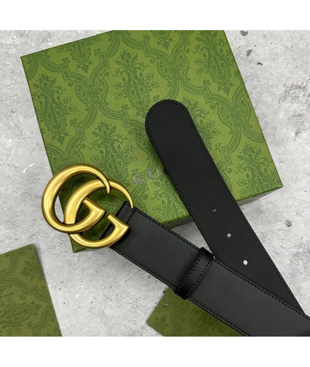 GUCCI Черный кожаный ремень, фото 2