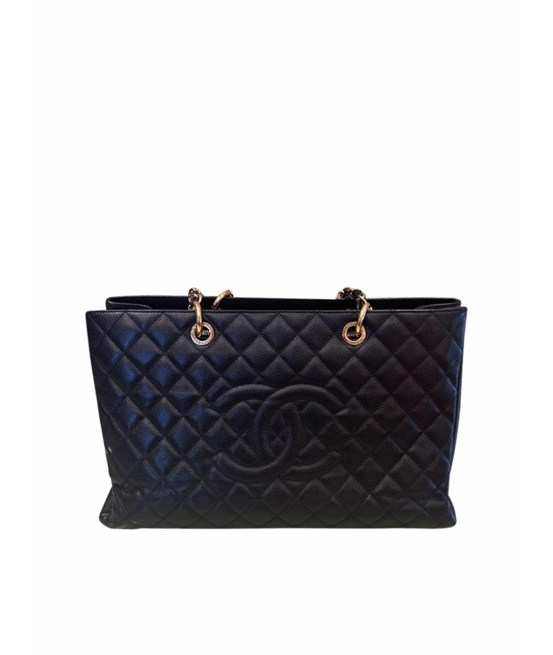 CHANEL Черная кожаная сумка тоут, фото 1
