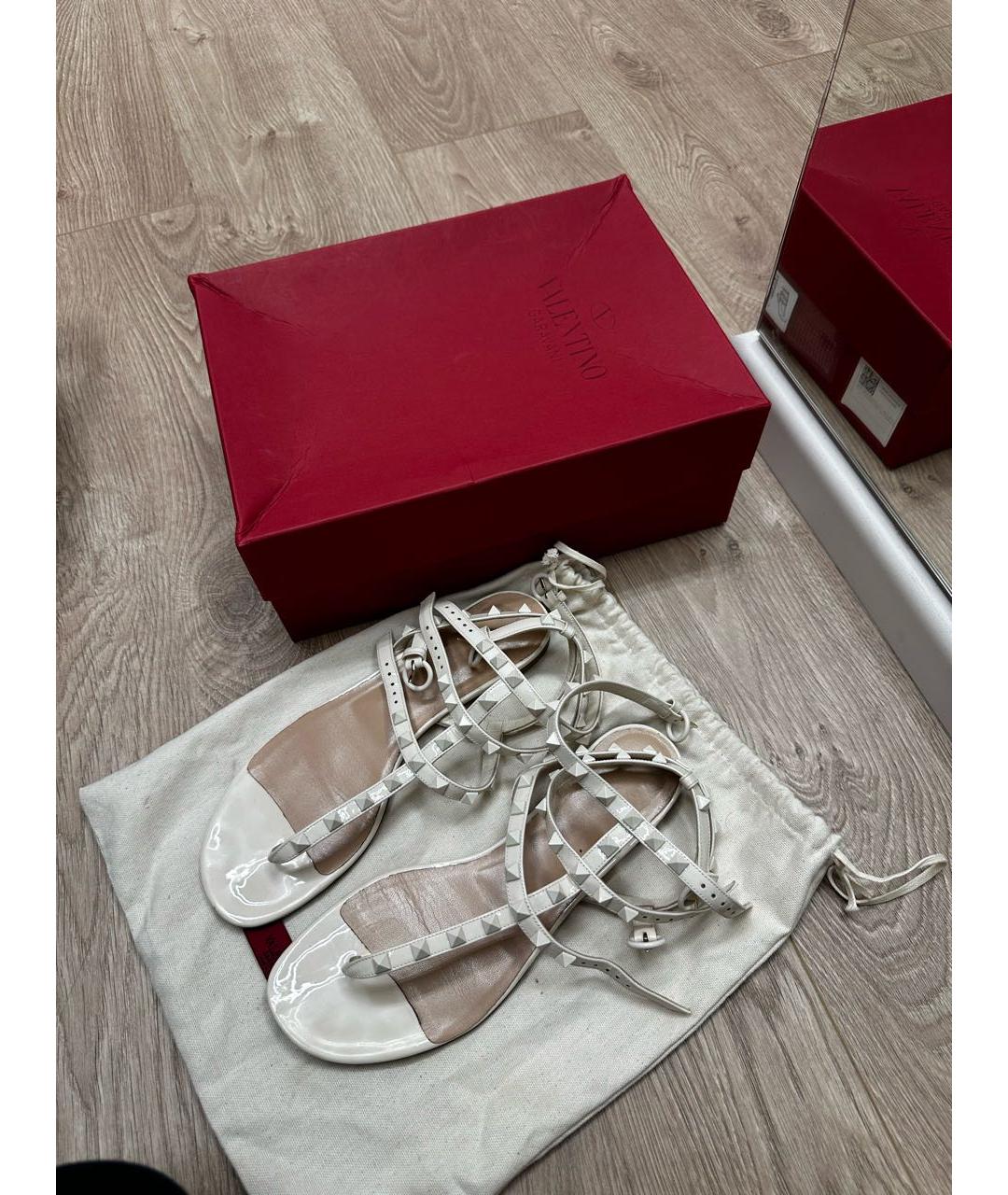 VALENTINO Белые кожаные сандалии, фото 7