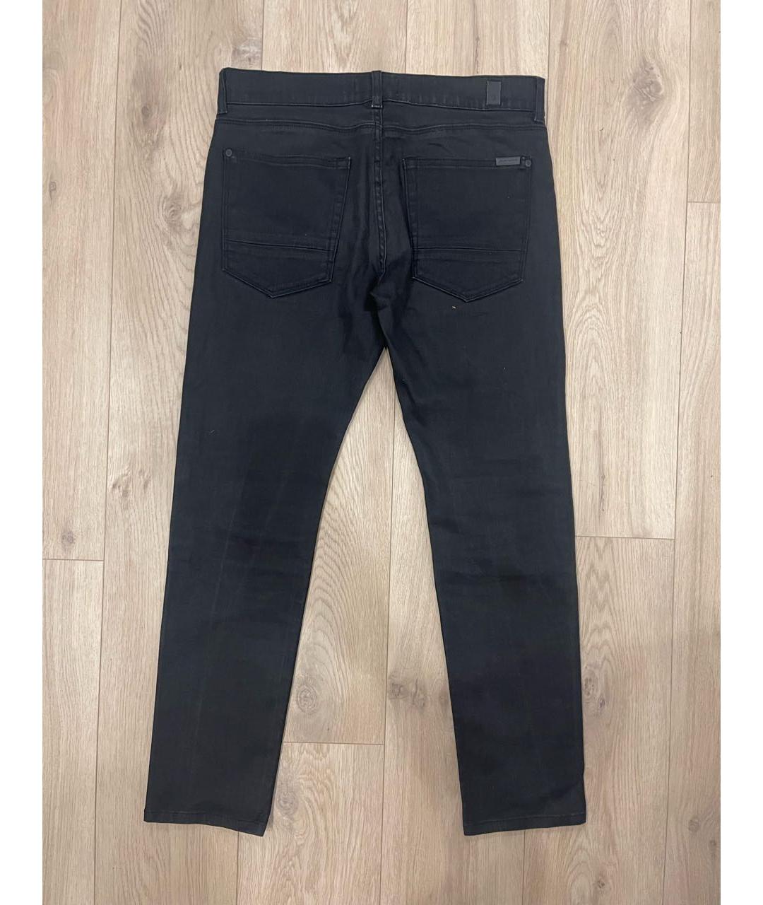 7 FOR ALL MANKIND Антрацитовые хлопко-эластановые джинсы скинни, фото 2