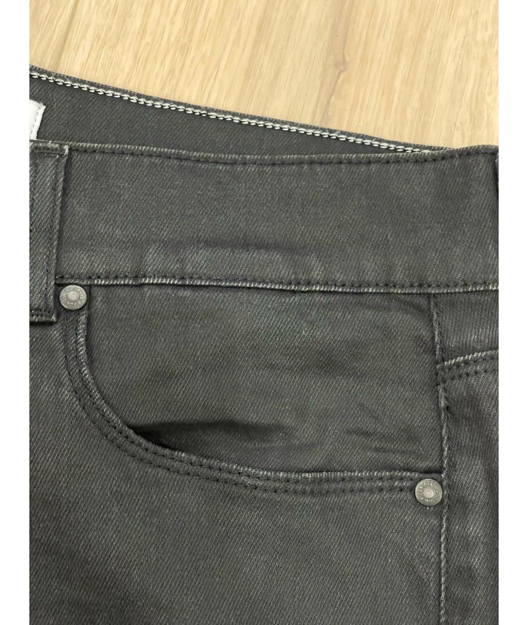 7 FOR ALL MANKIND Антрацитовые хлопко-эластановые джинсы скинни, фото 4