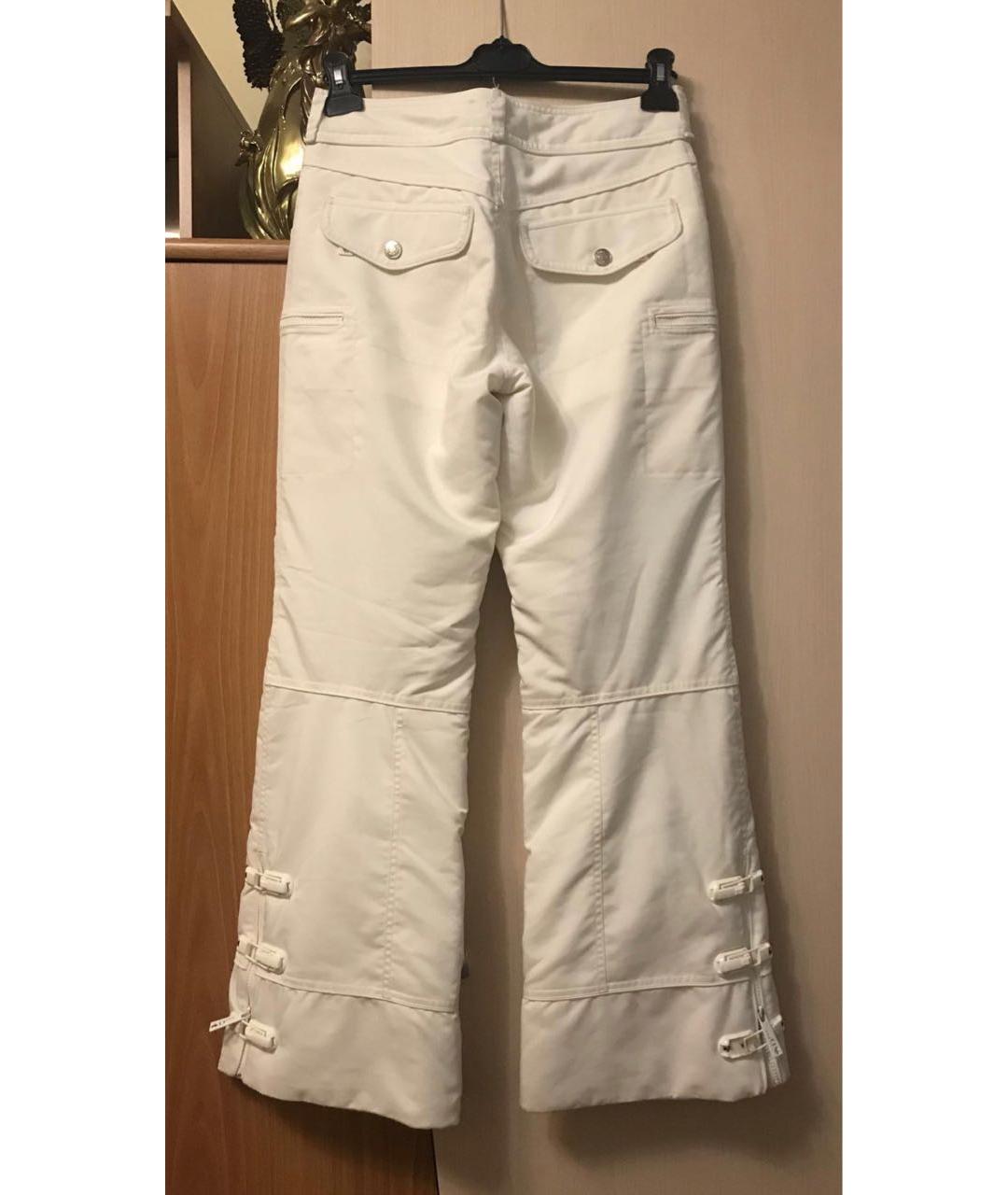 CHRISTIAN DIOR PRE-OWNED Белые полиэстеровые прямые брюки, фото 2