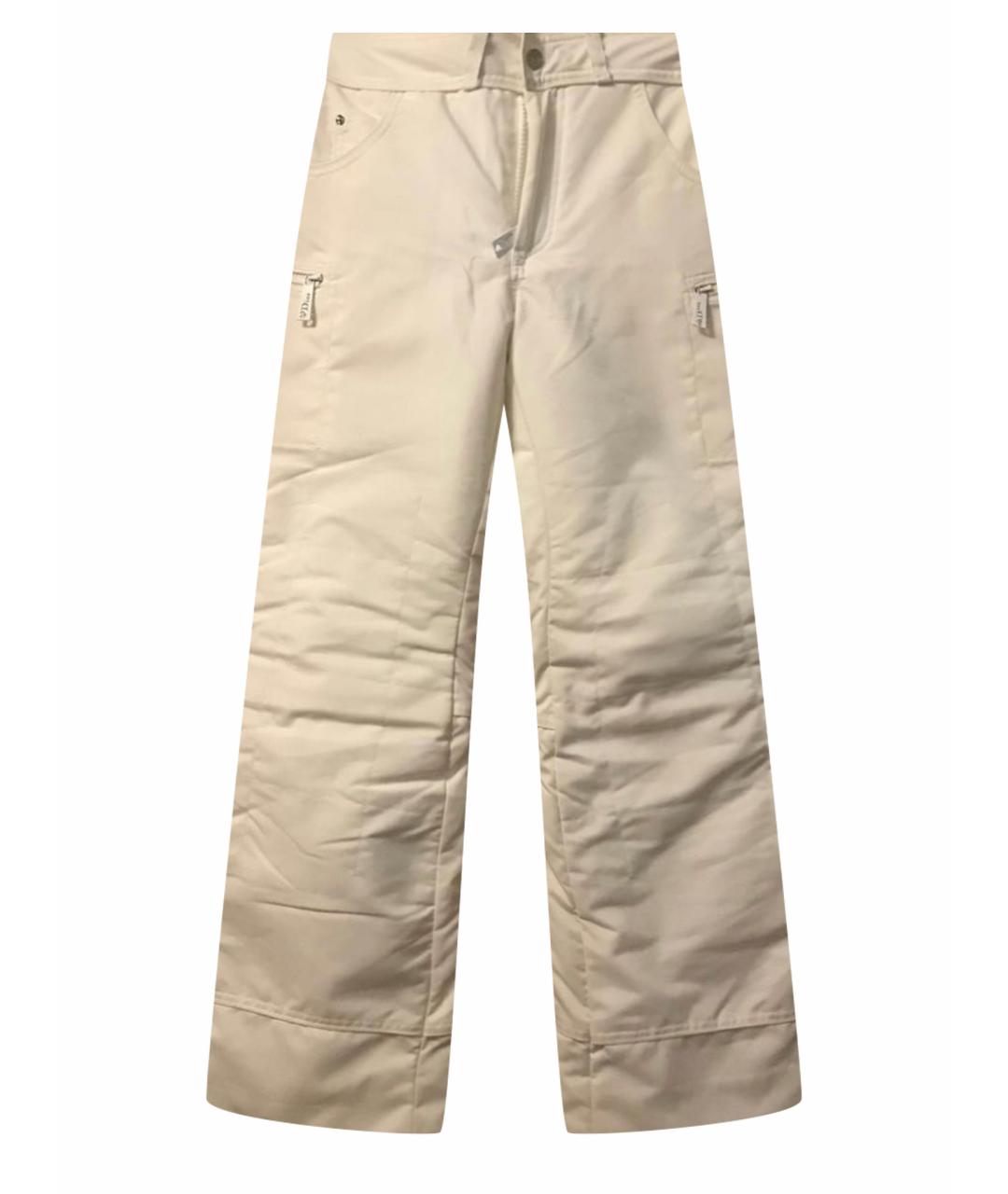 CHRISTIAN DIOR PRE-OWNED Белые полиэстеровые прямые брюки, фото 1
